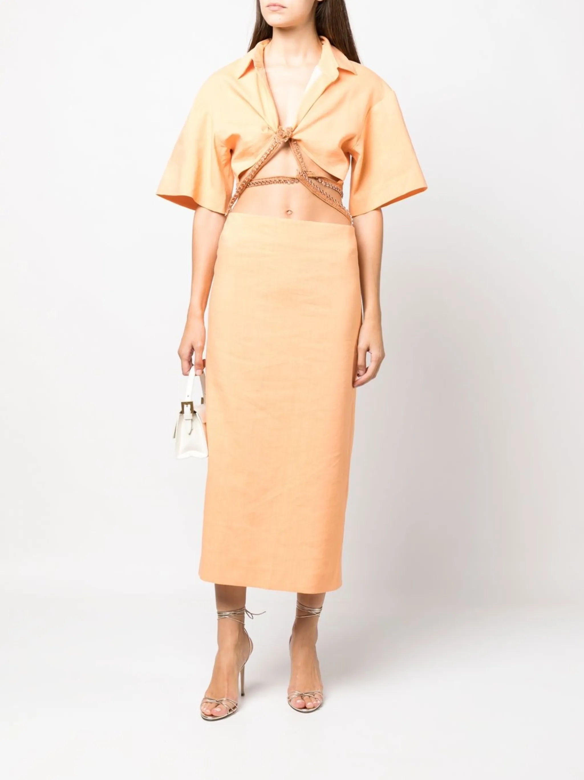 strap-detail short-sleeve dress