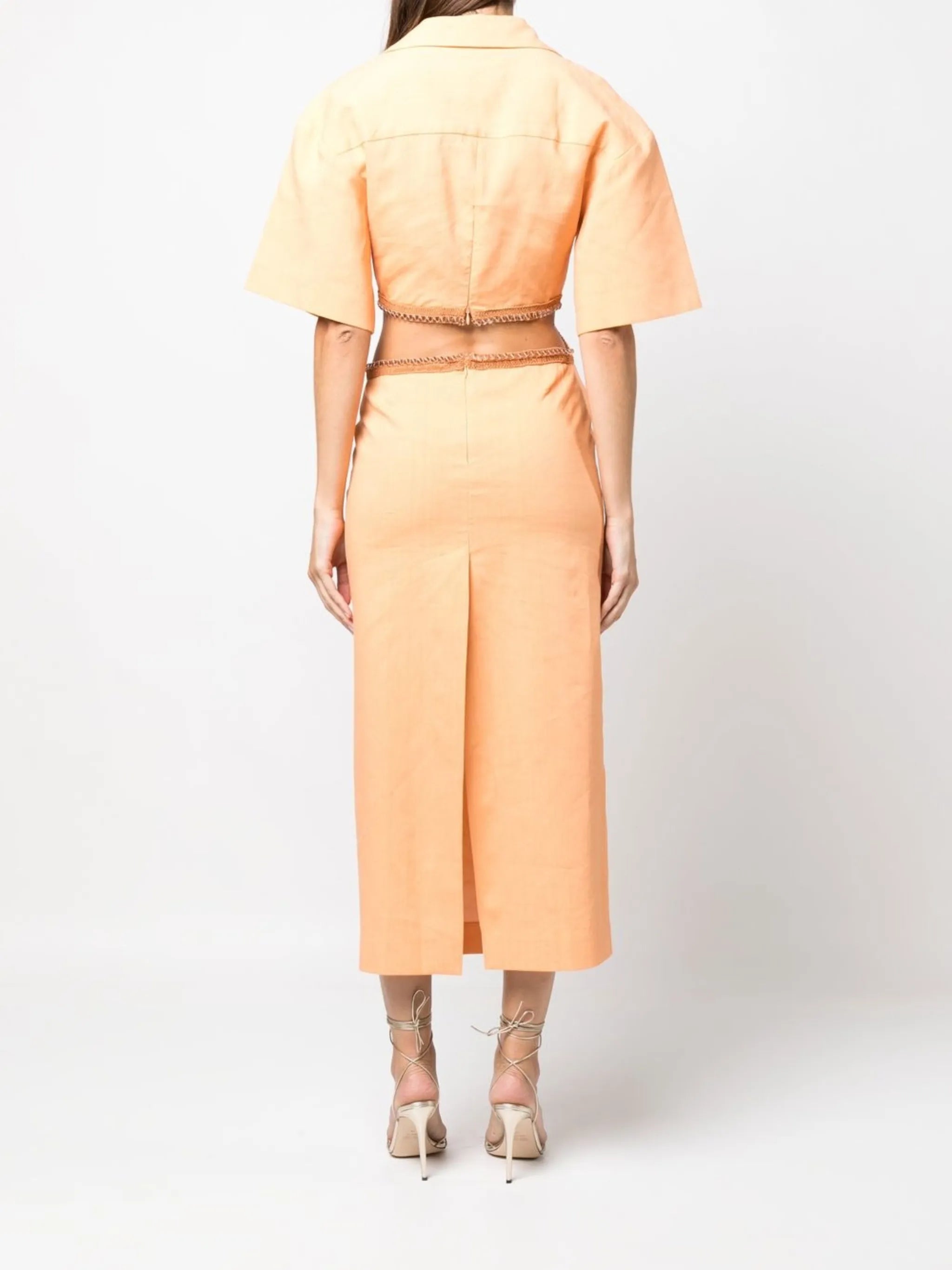 strap-detail short-sleeve dress