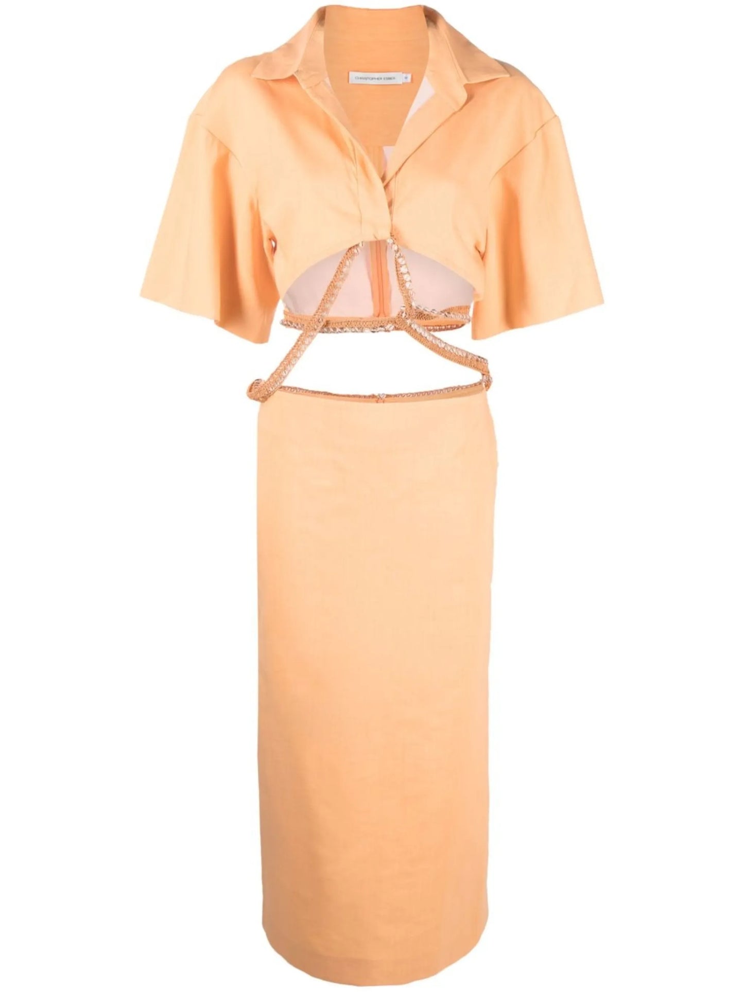 strap-detail short-sleeve dress