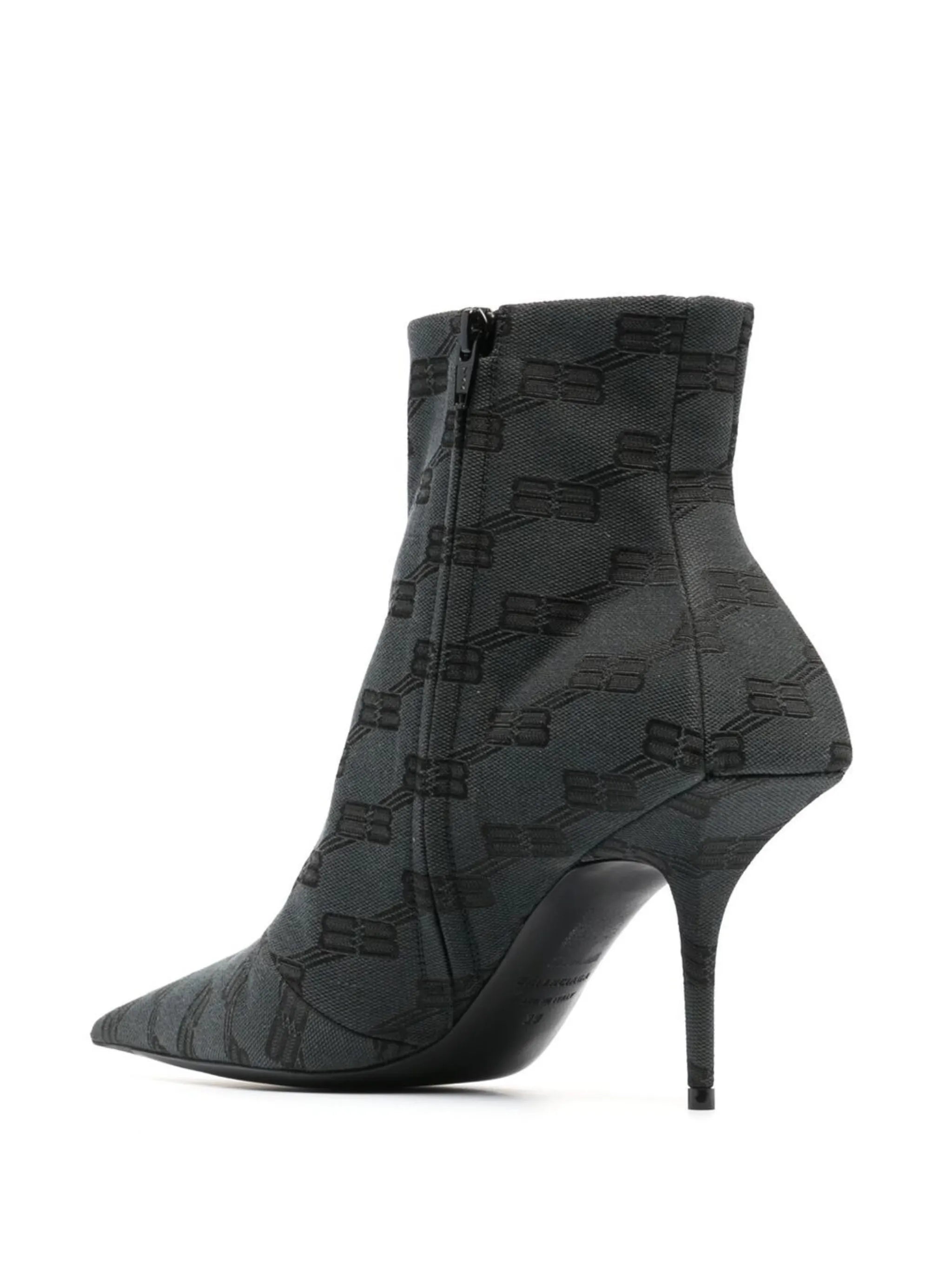 monogram-print ankle boots