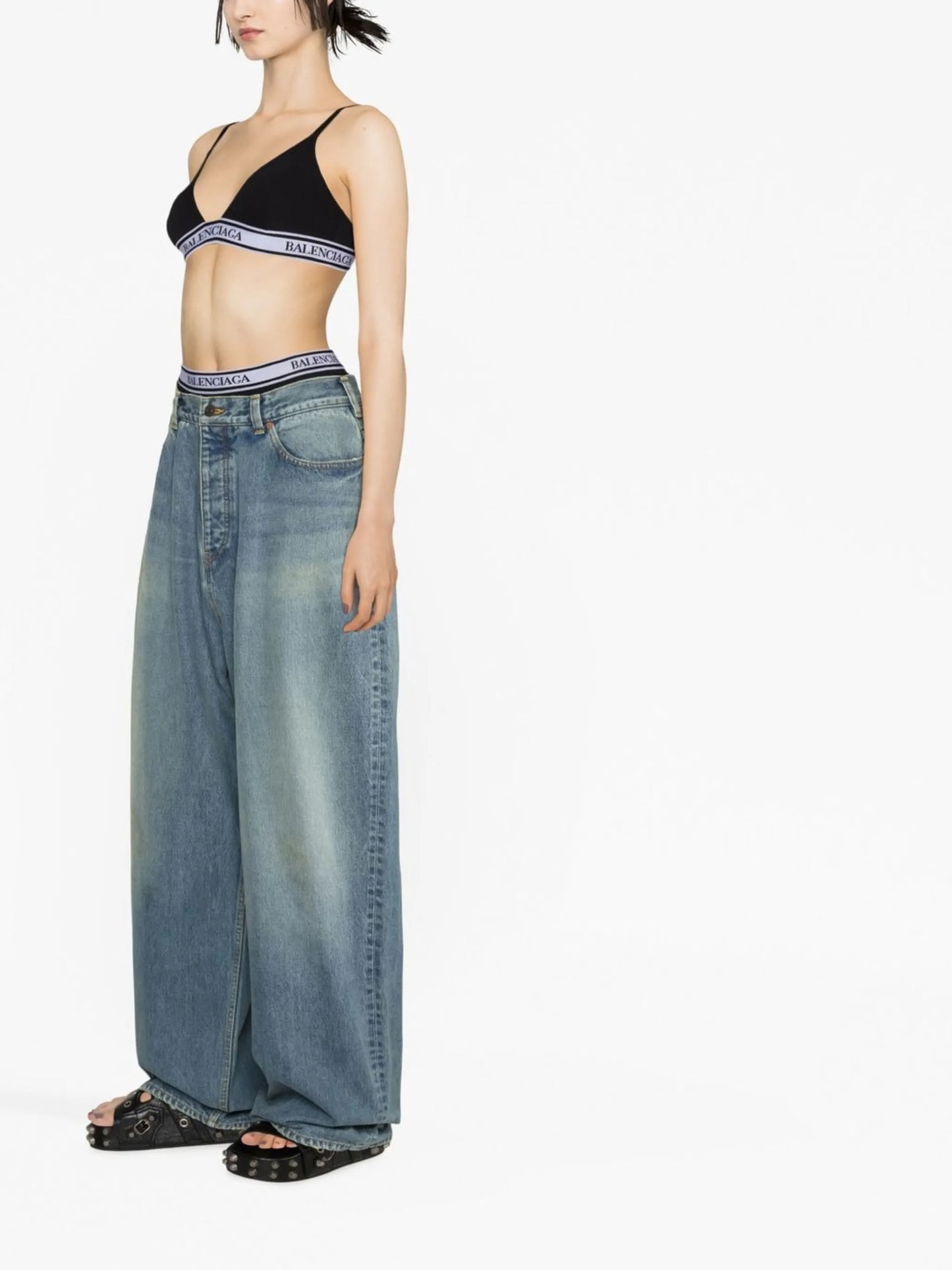 high-rise wide-leg jeans