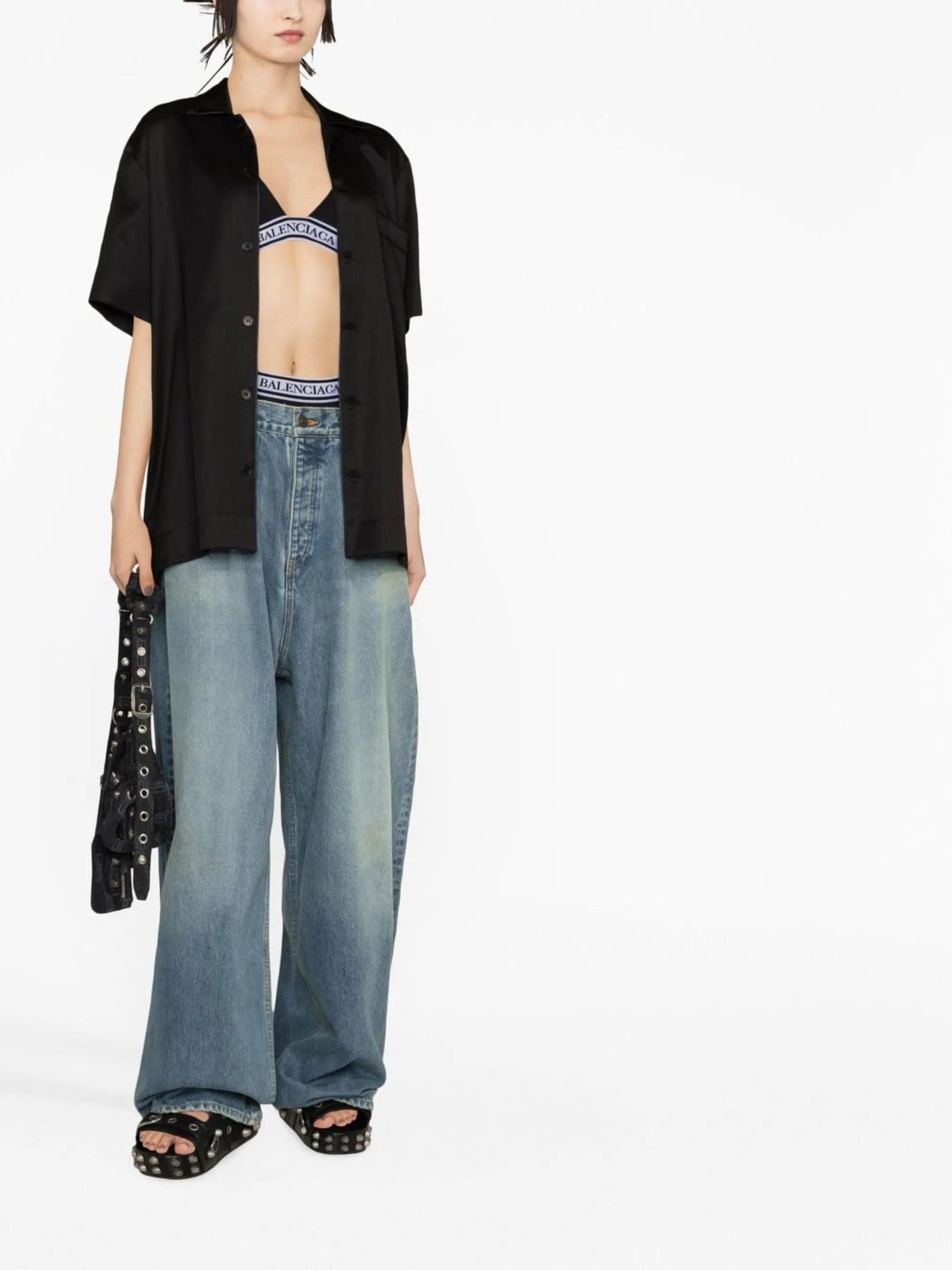 high-rise wide-leg jeans