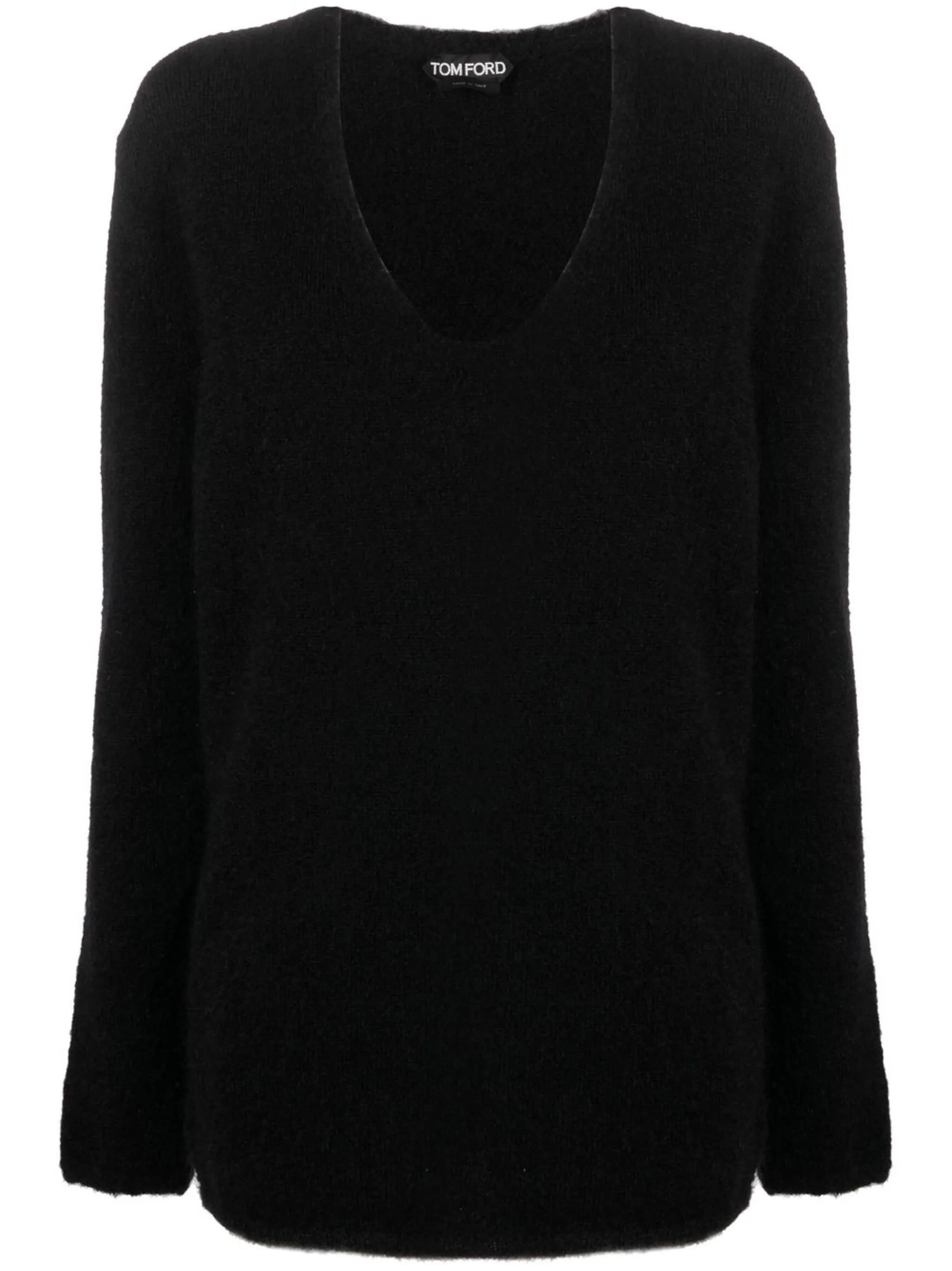 V-neck knitted jumper