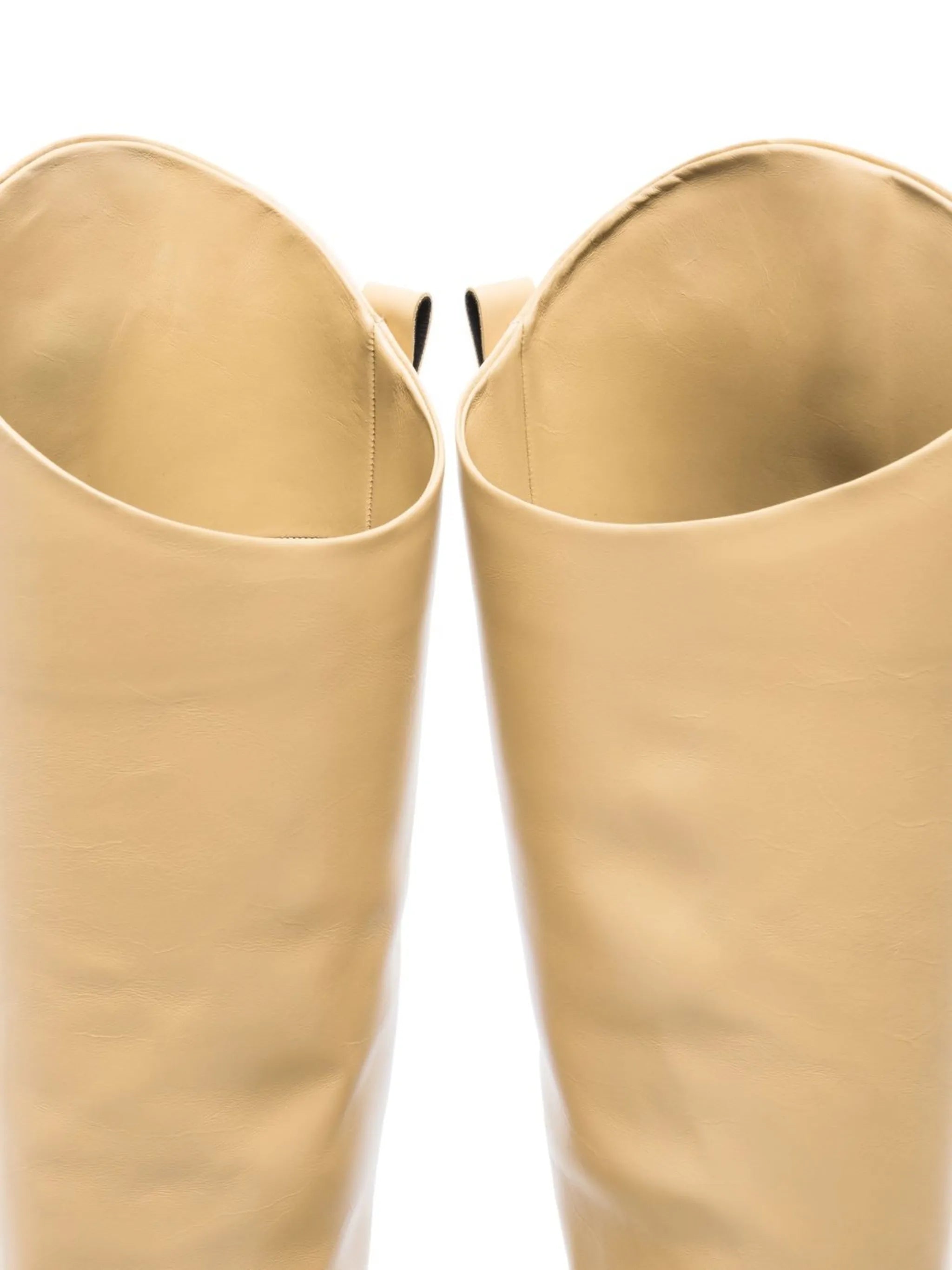 knee-length leather boots