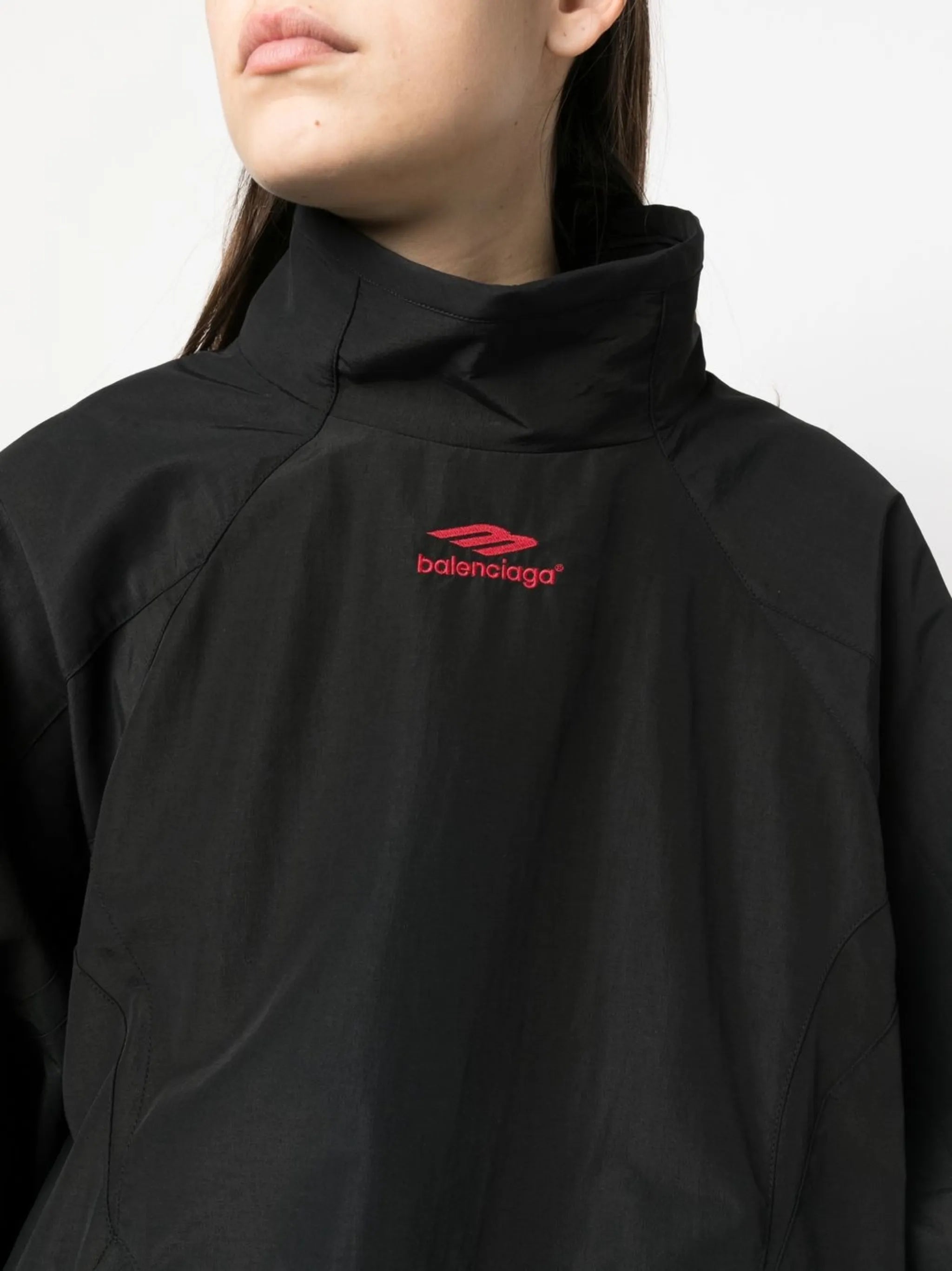 oversized logo-embroidered hoodie