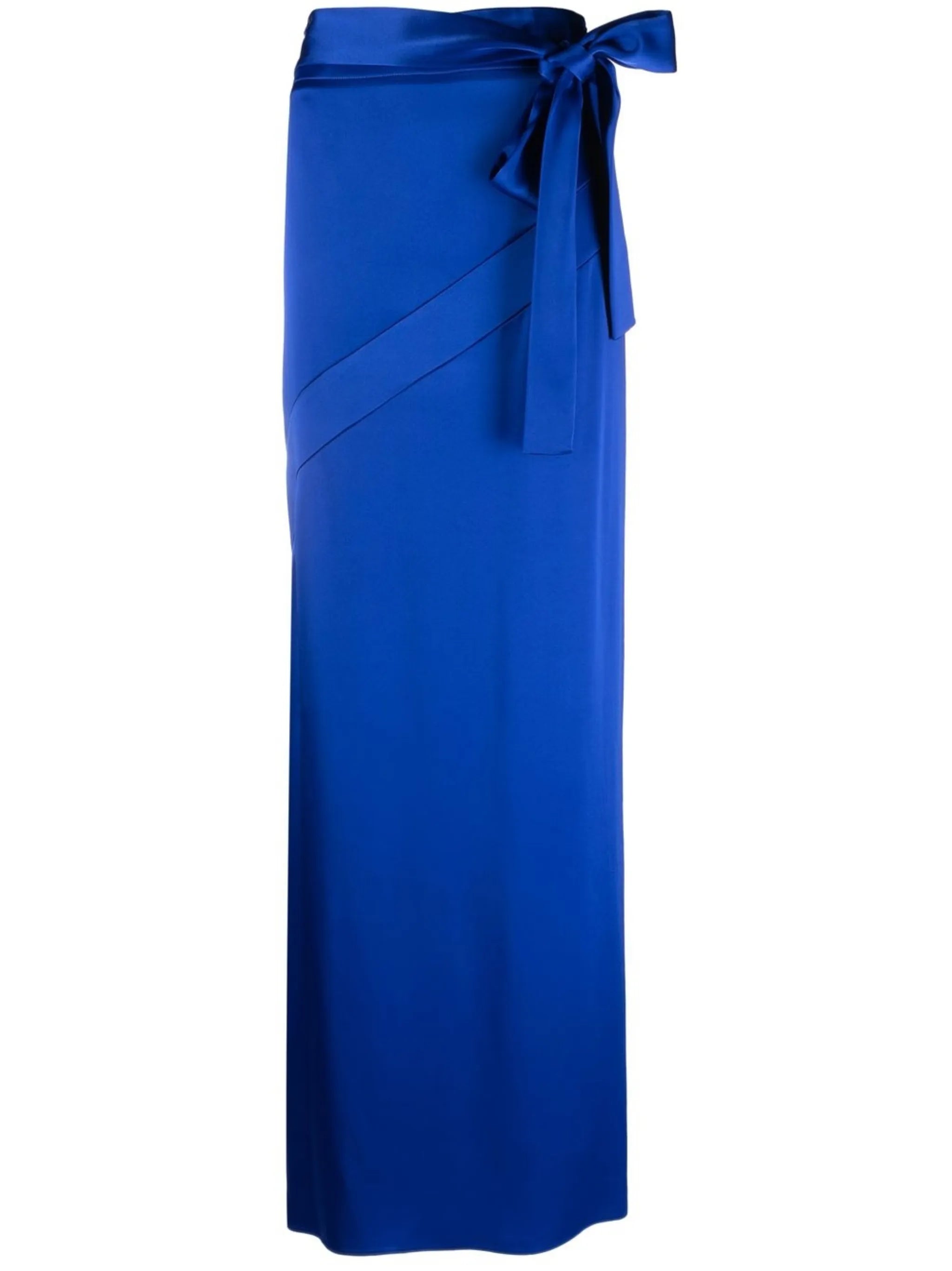 side-tie satin skirt