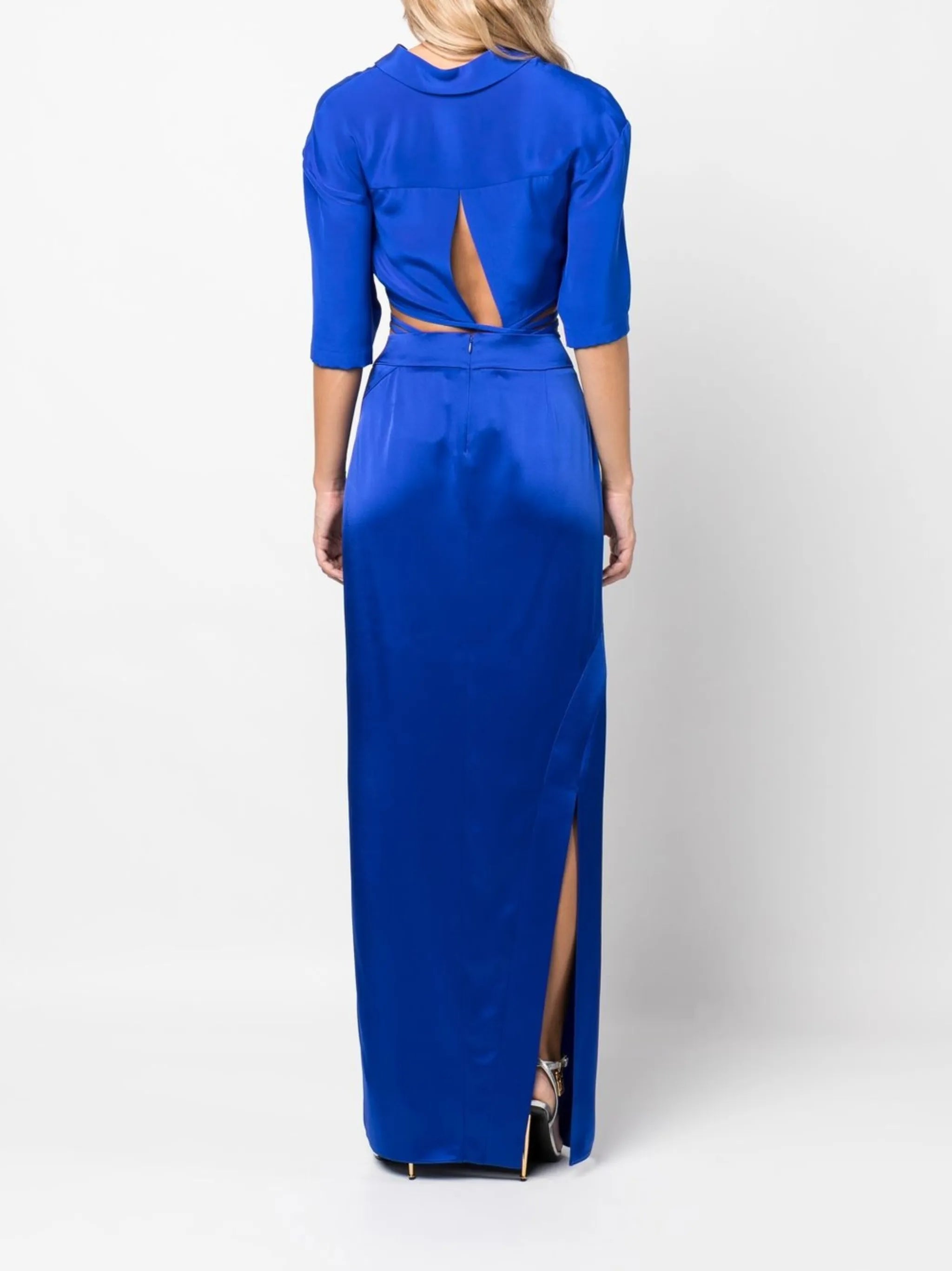 side-tie satin skirt