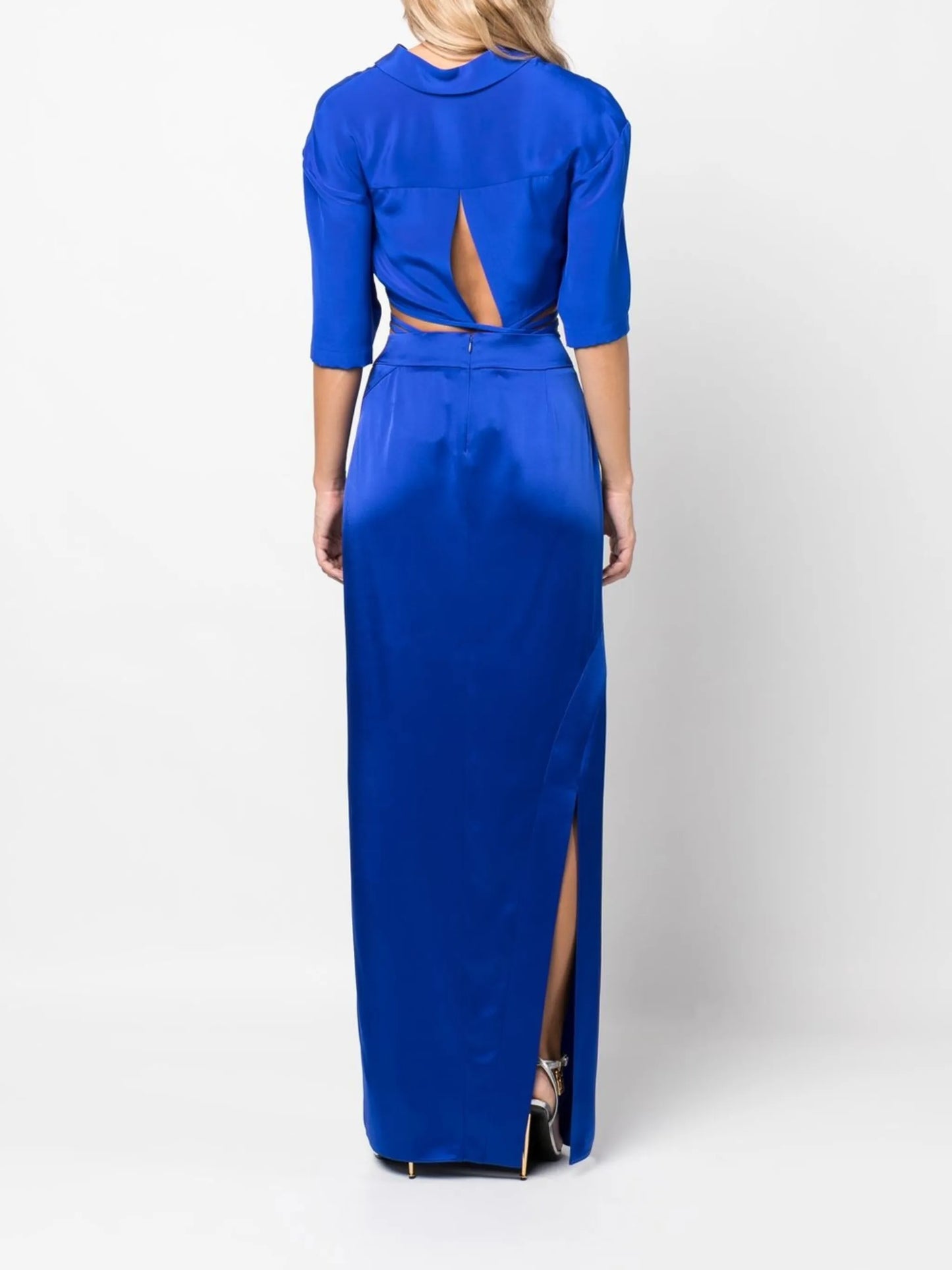 side-tie satin skirt