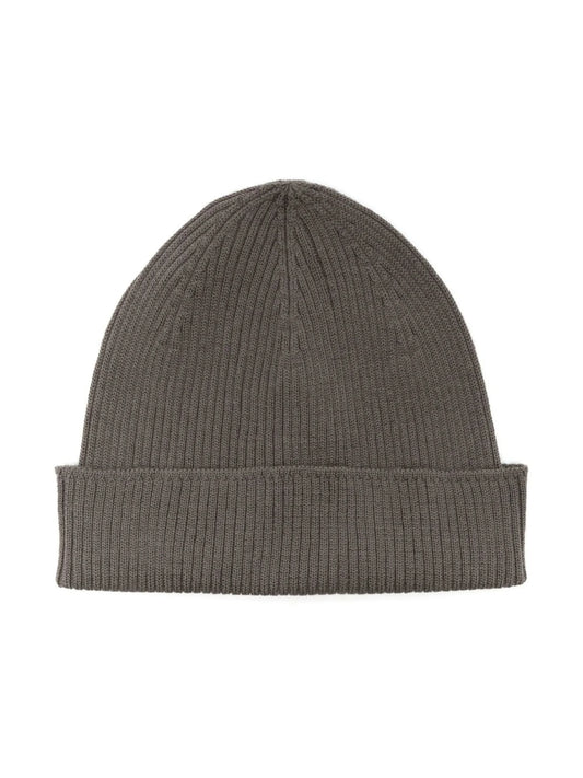 ribbed-knit wool beanie