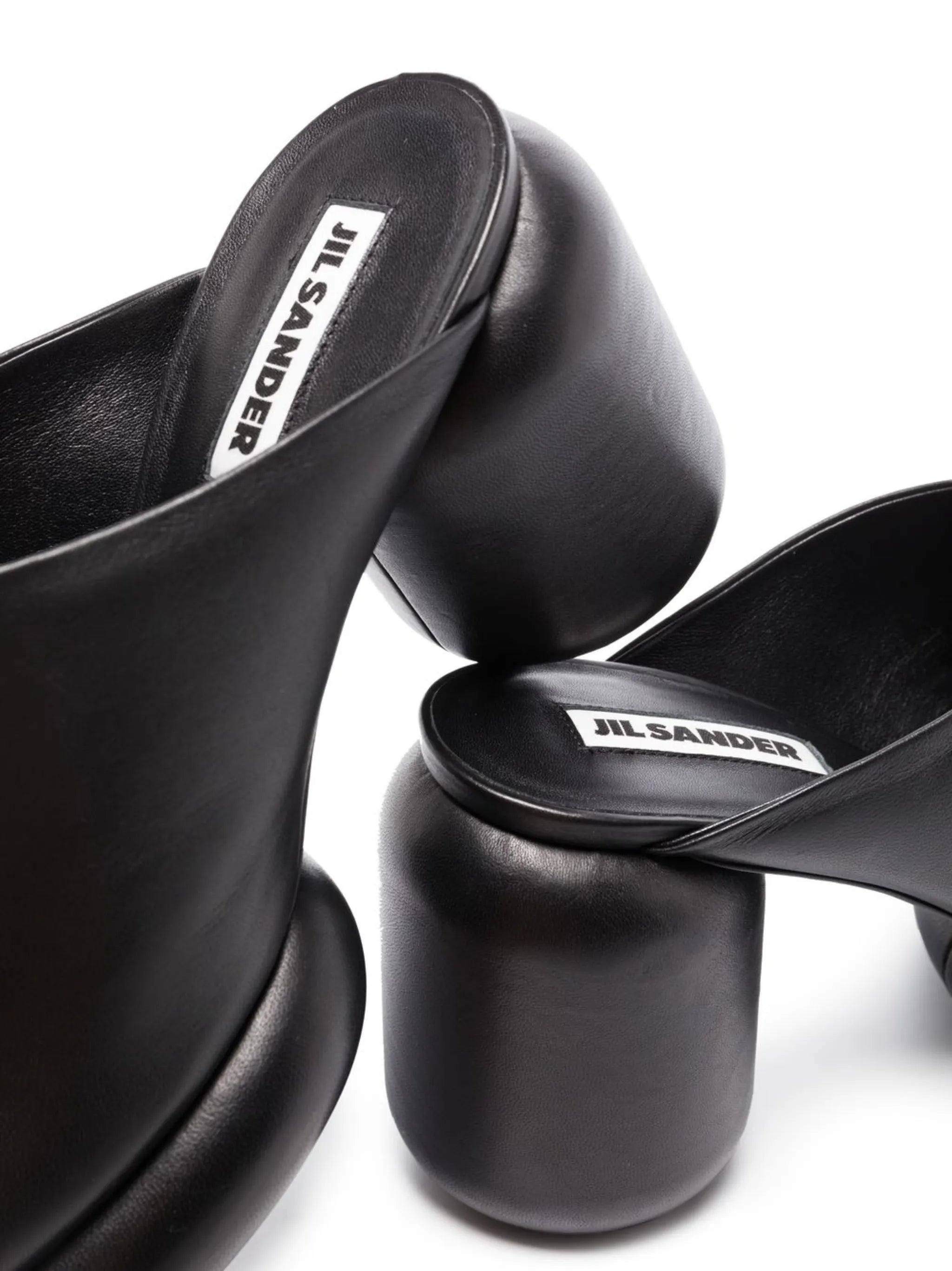 95mm block heel leather mules