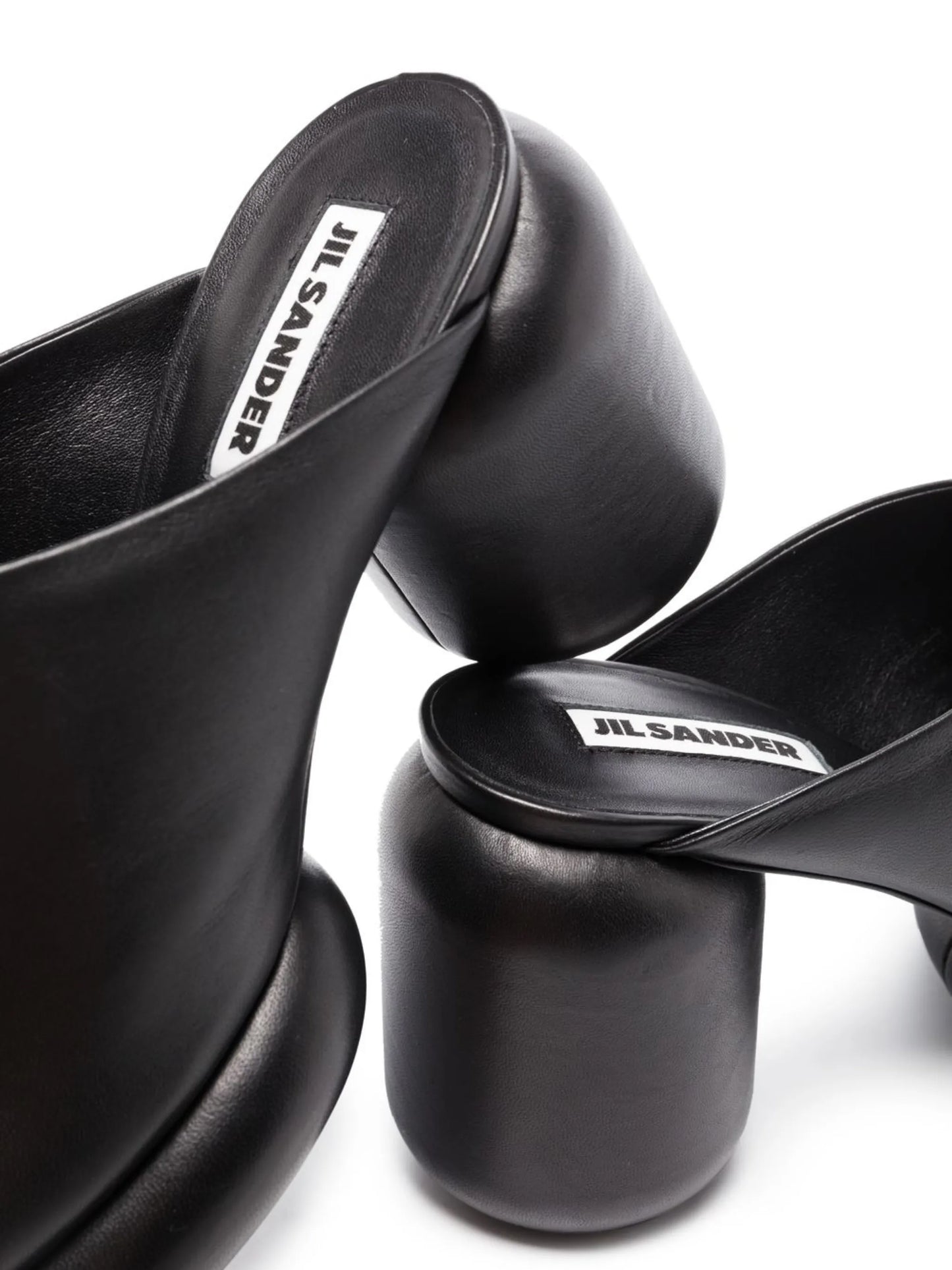 95mm block heel leather mules