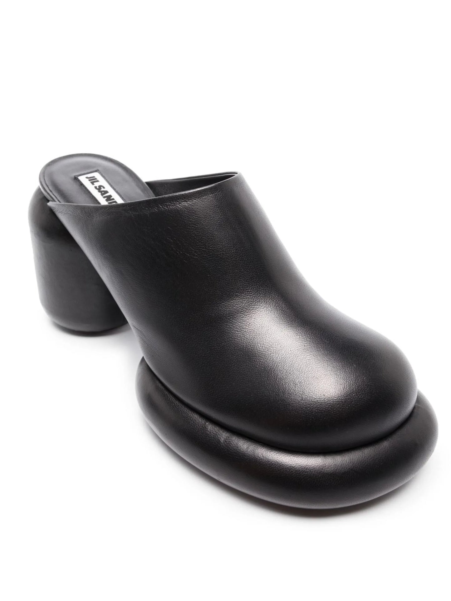 95mm block heel leather mules