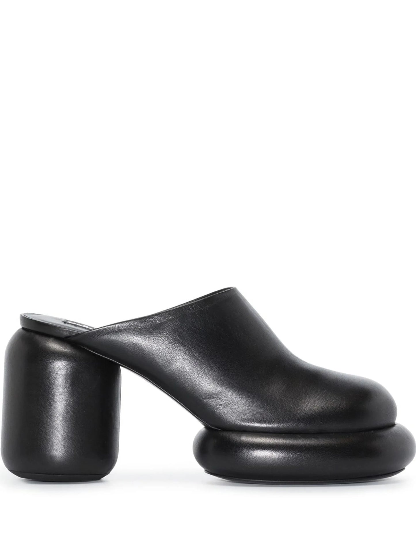 95mm block heel leather mules