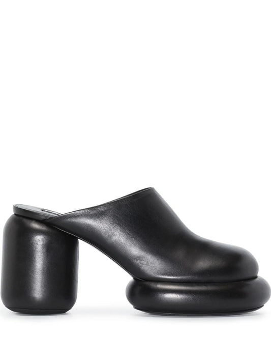 95mm block heel leather mules