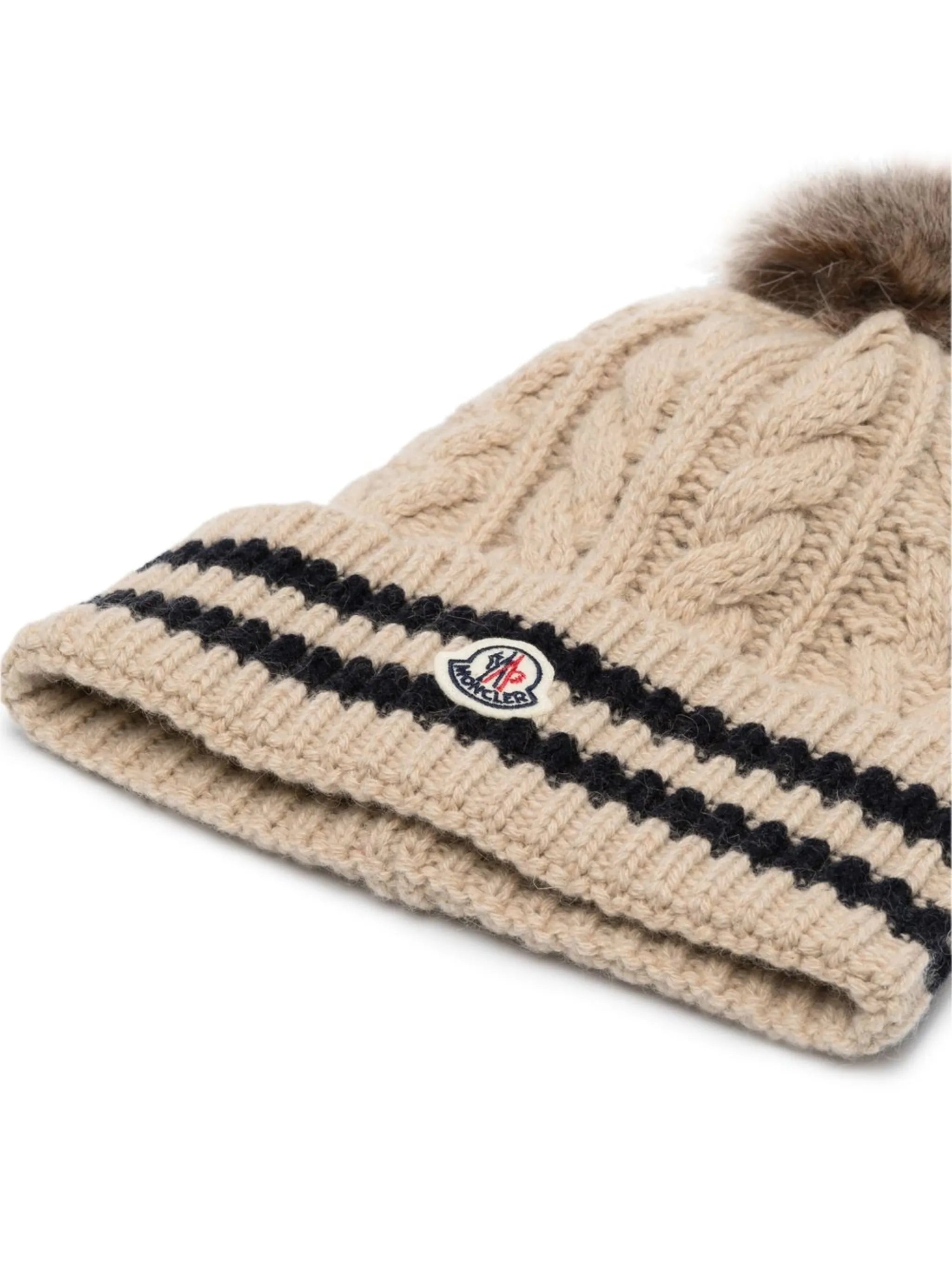 logo-patch knitted beanie