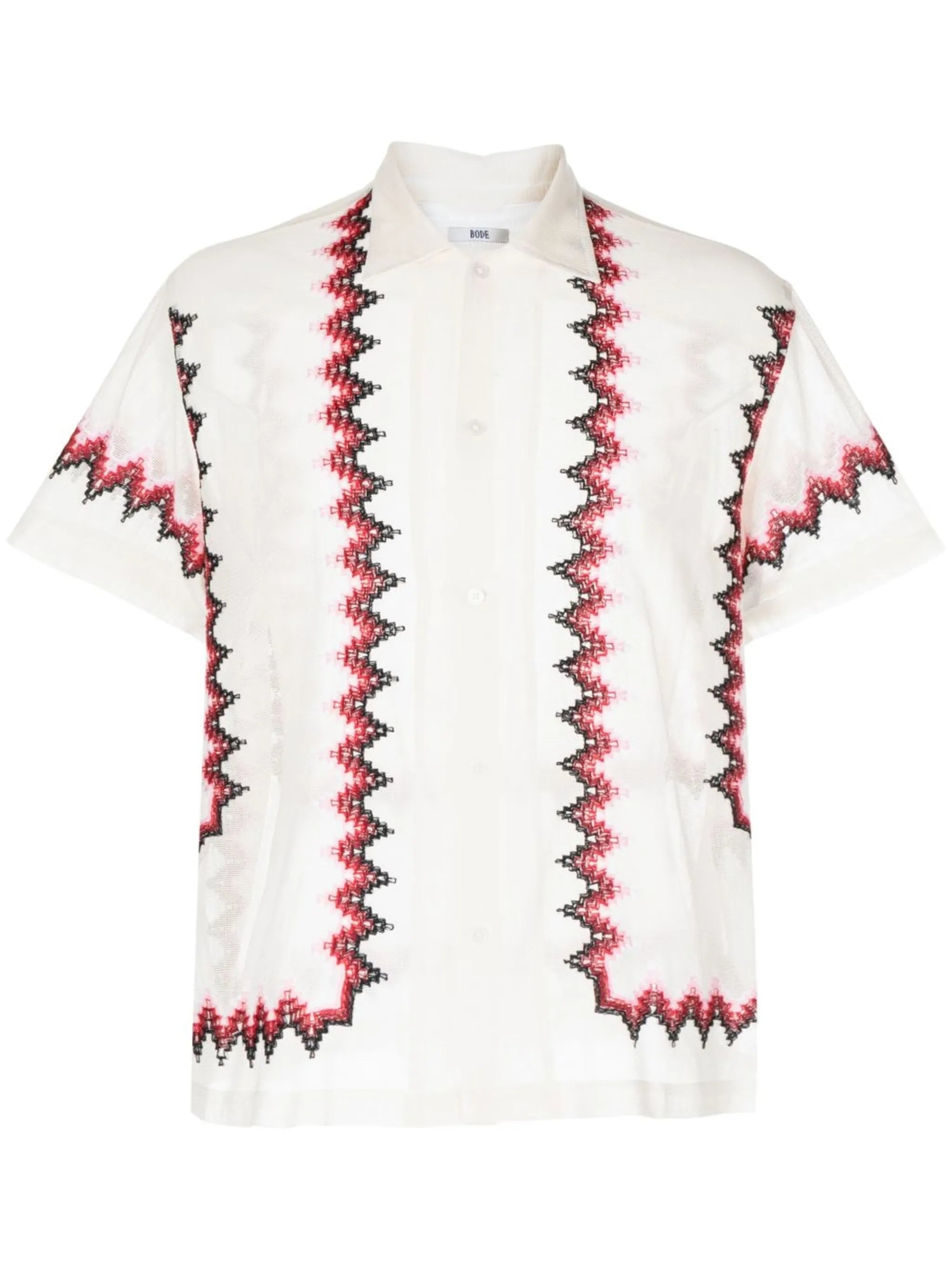 zigzag-embroidered shirt