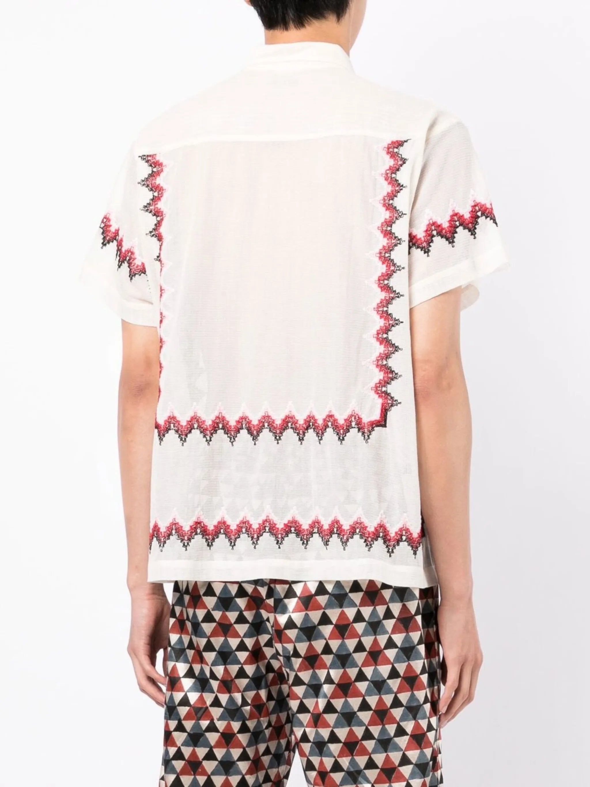 zigzag-embroidered shirt