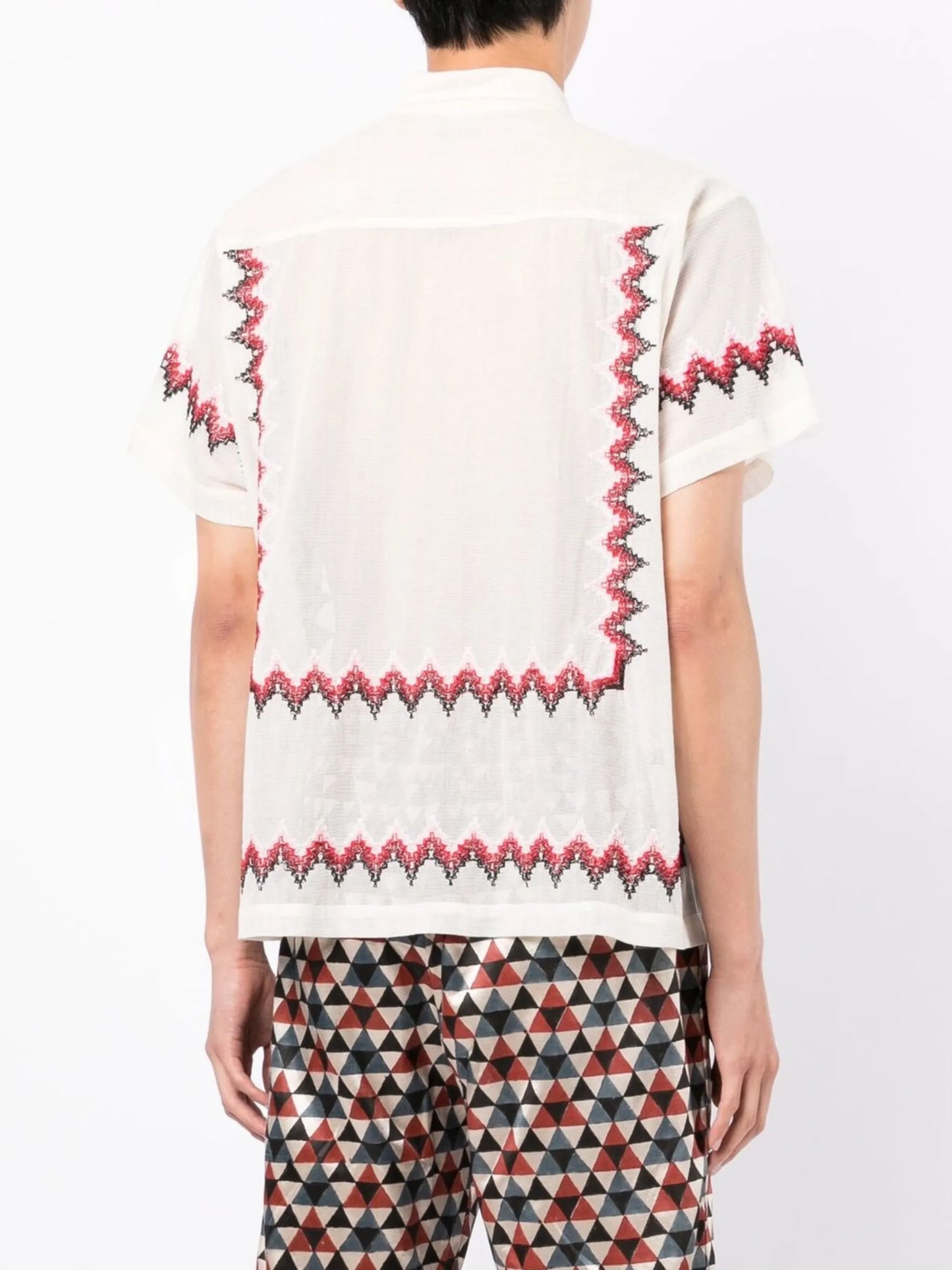 zigzag-embroidered shirt