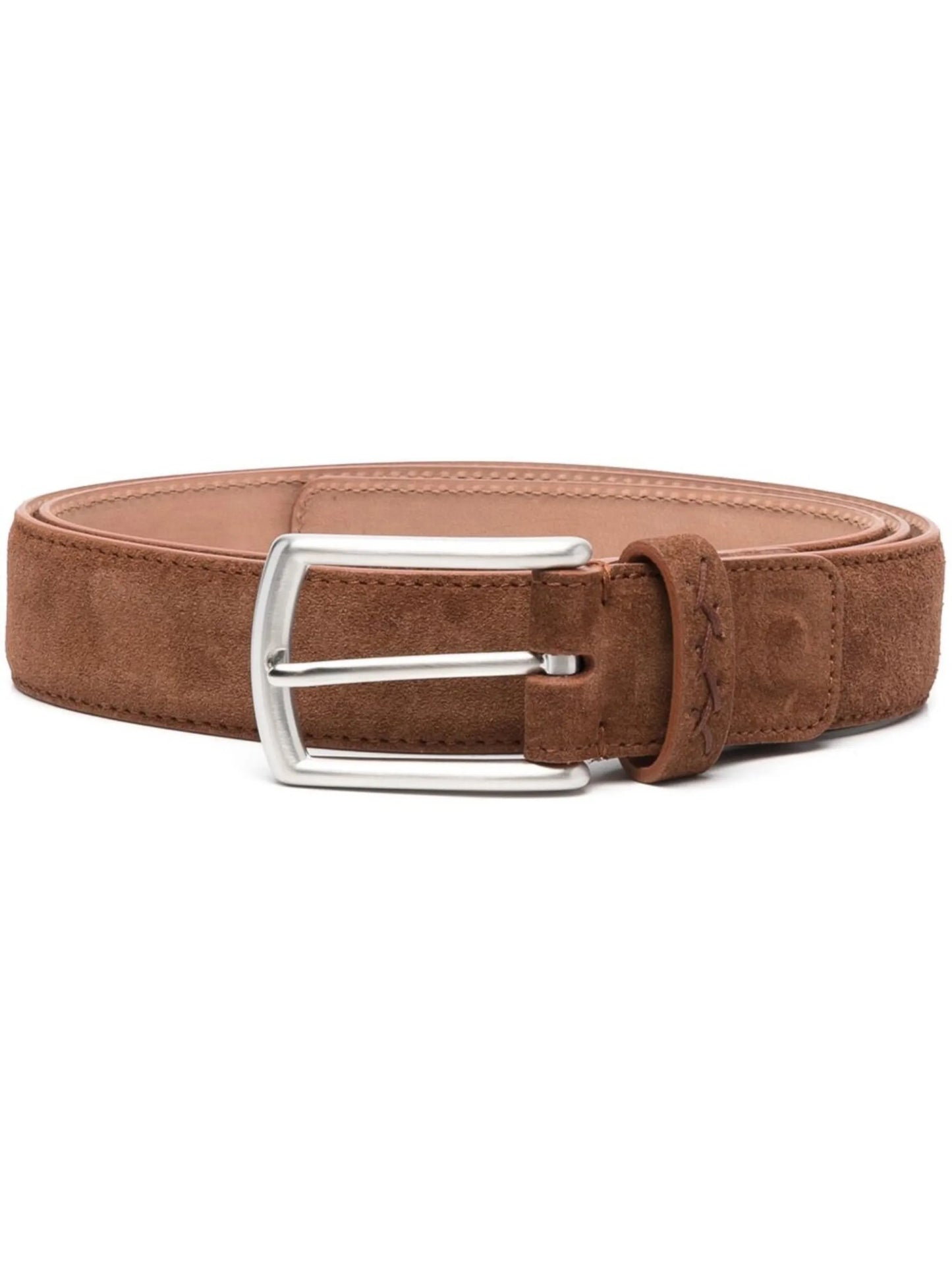 buckle-fastening suede belt