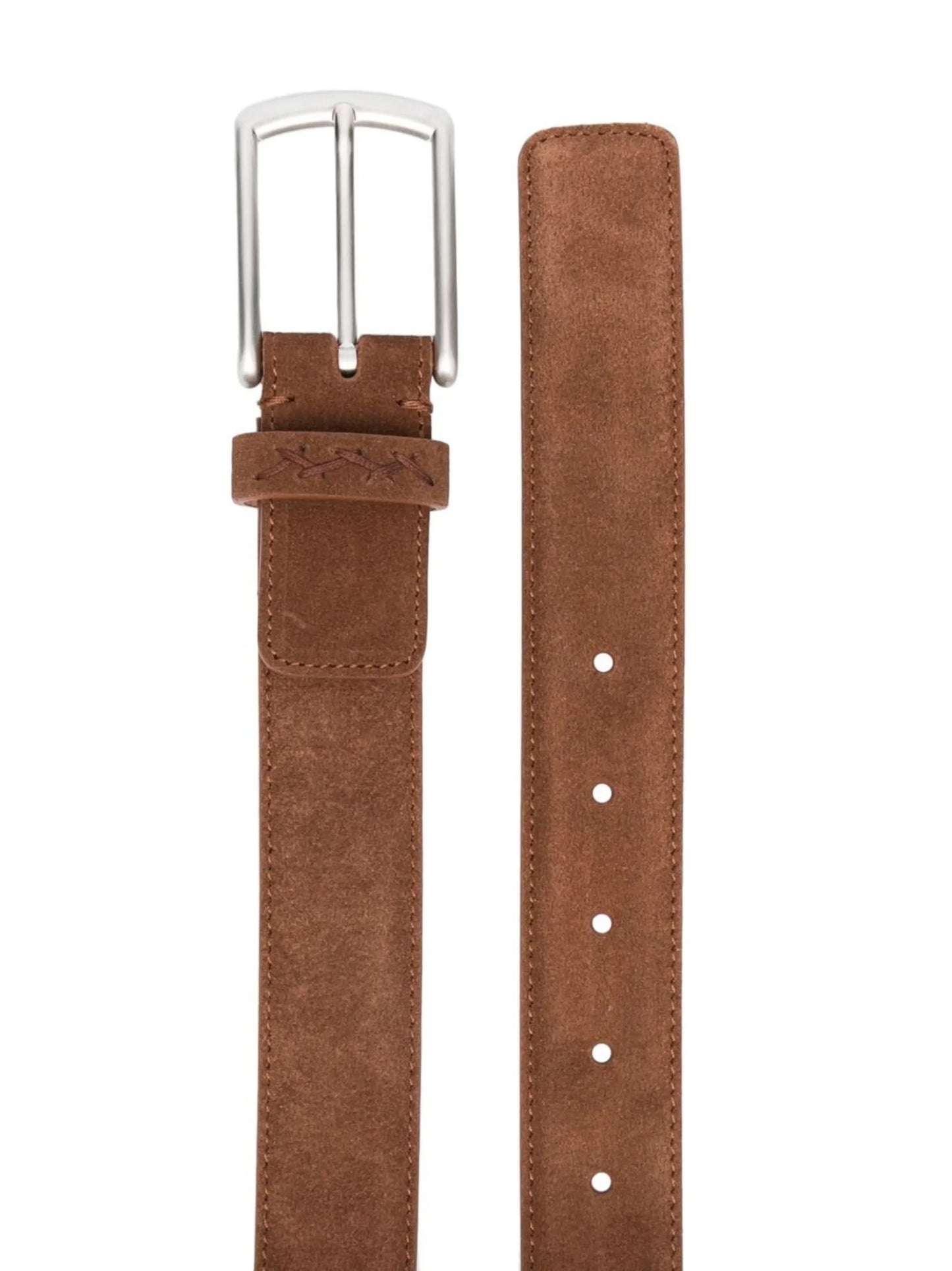 buckle-fastening suede belt