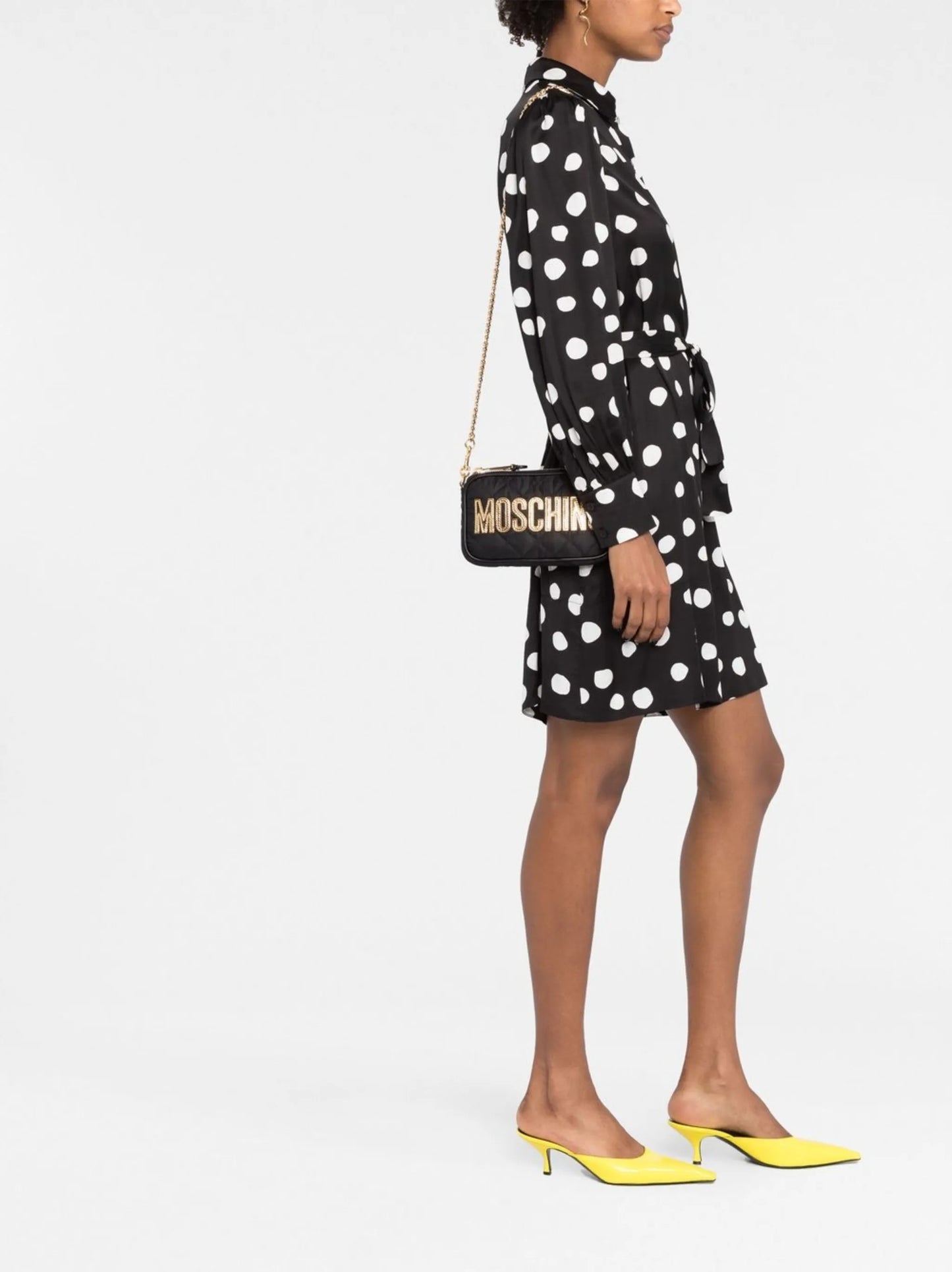 quilted logo-patch shoulder bag