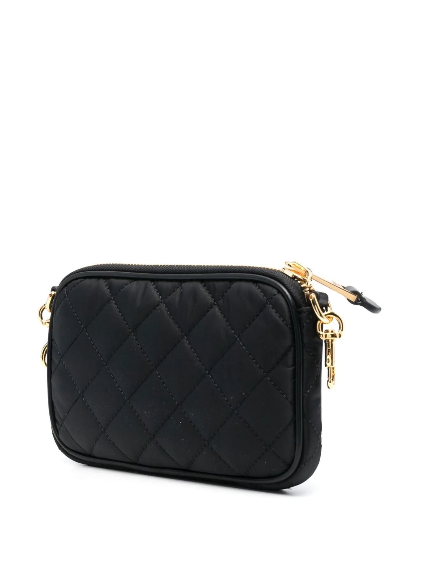 quilted logo-patch shoulder bag