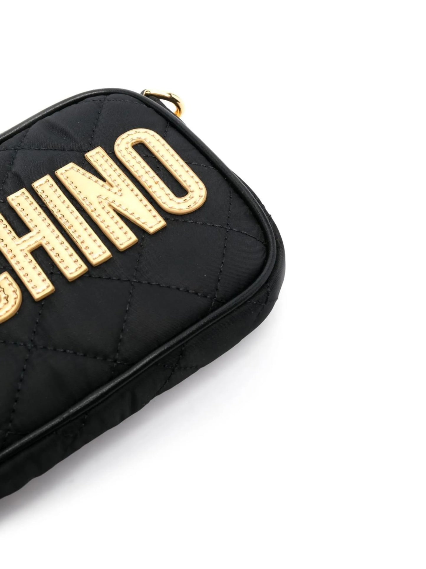 quilted logo-patch shoulder bag