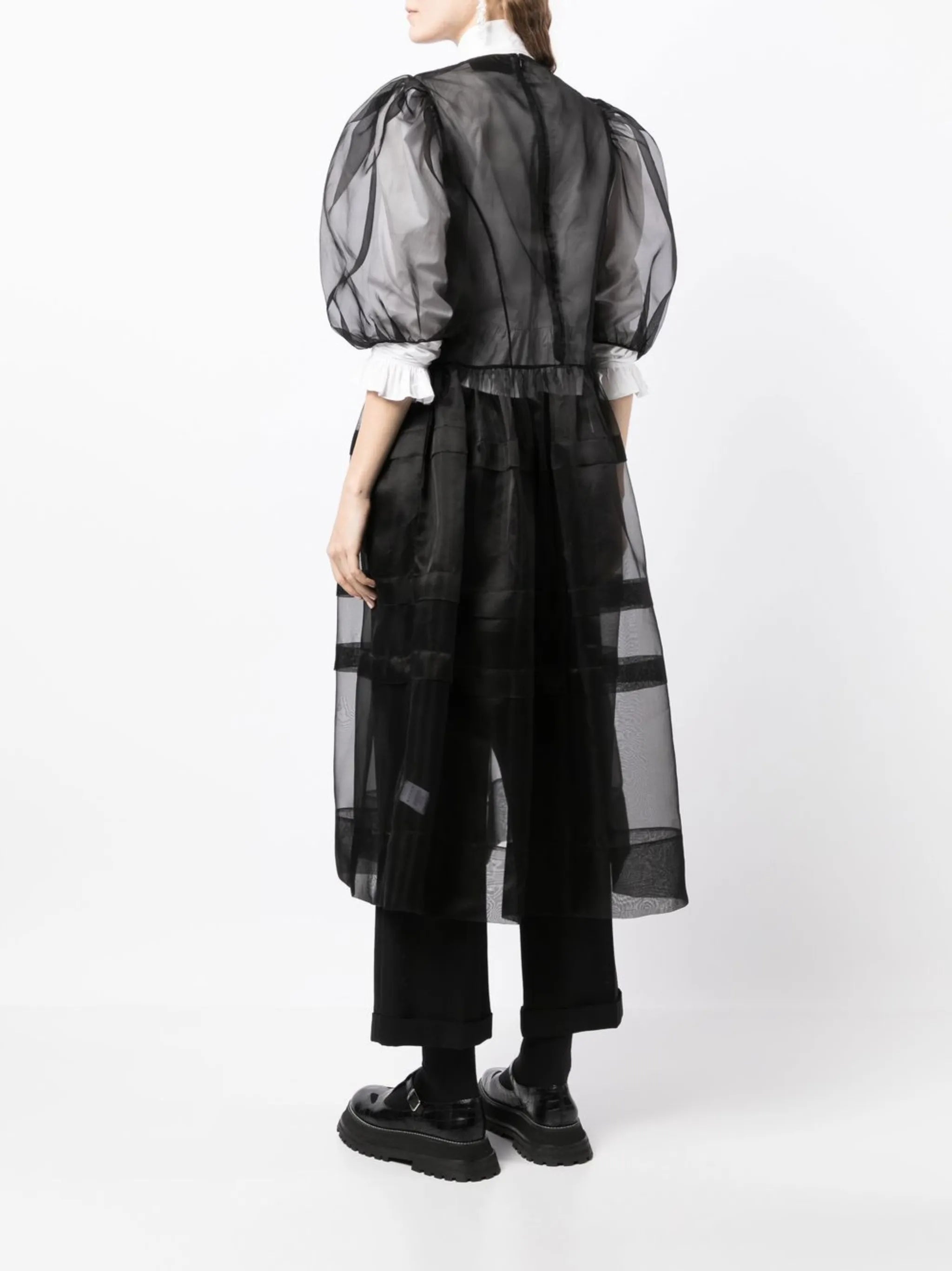 heart cut-out sheer dress