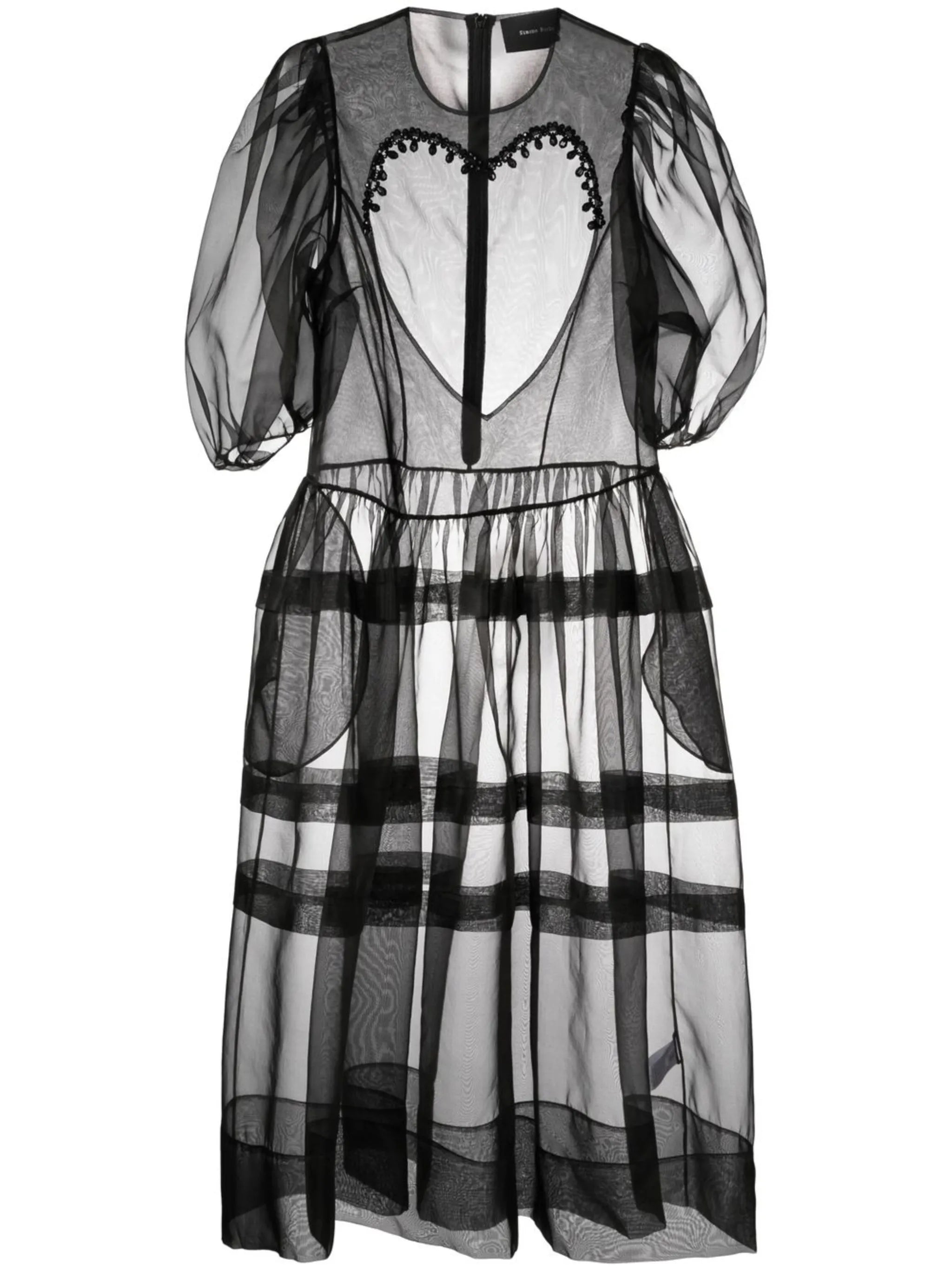 heart cut-out sheer dress