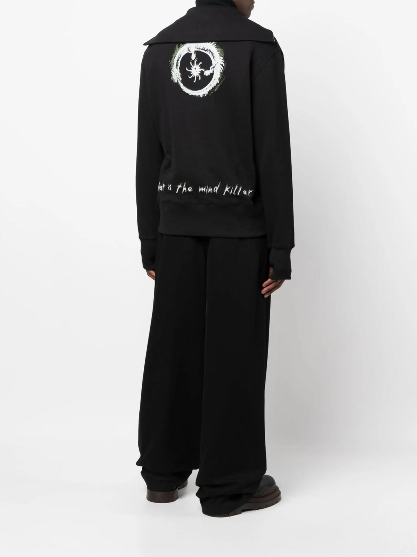 Ouroboros-print Half-zip sweater