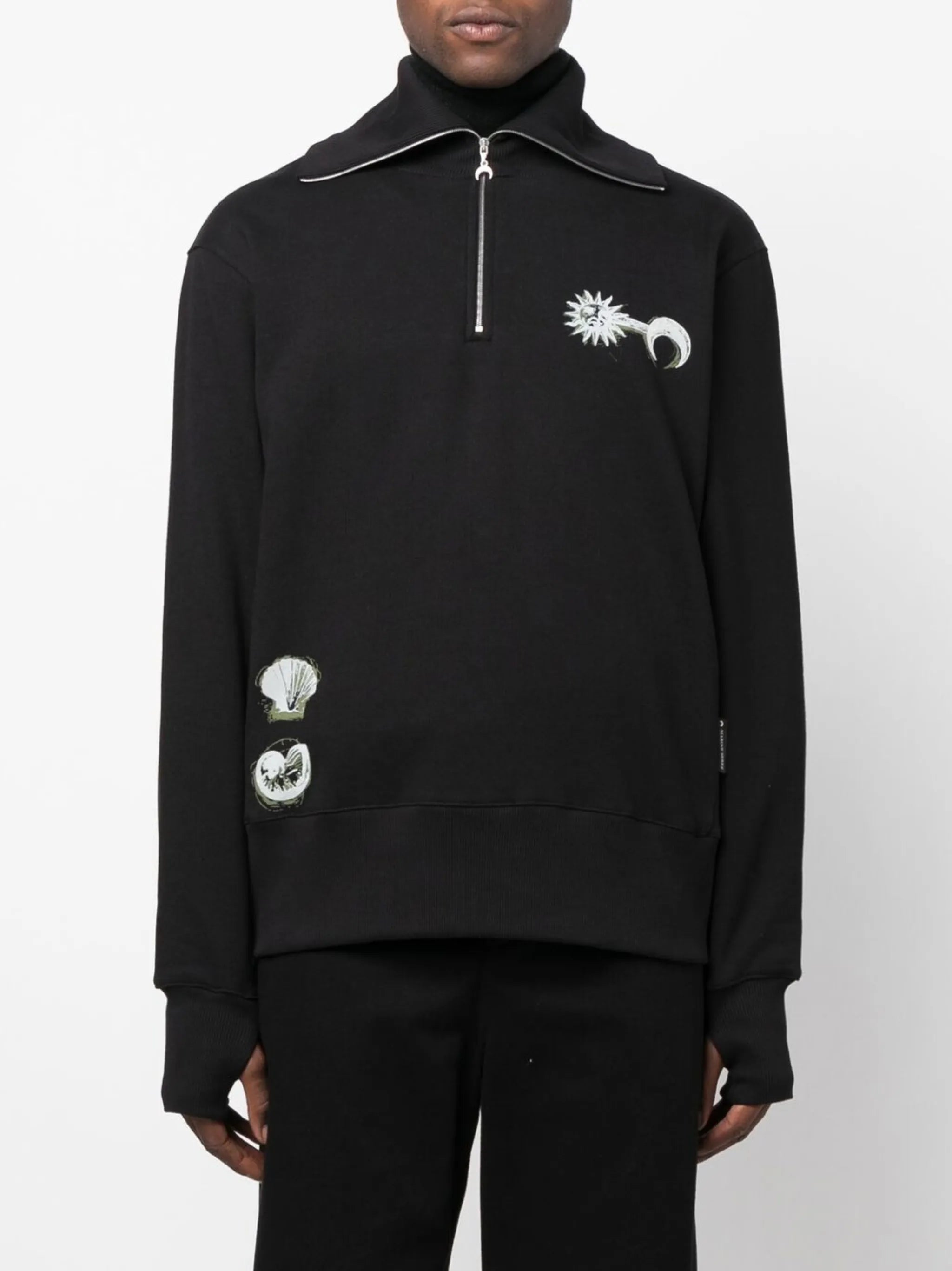 Ouroboros-print Half-zip sweater