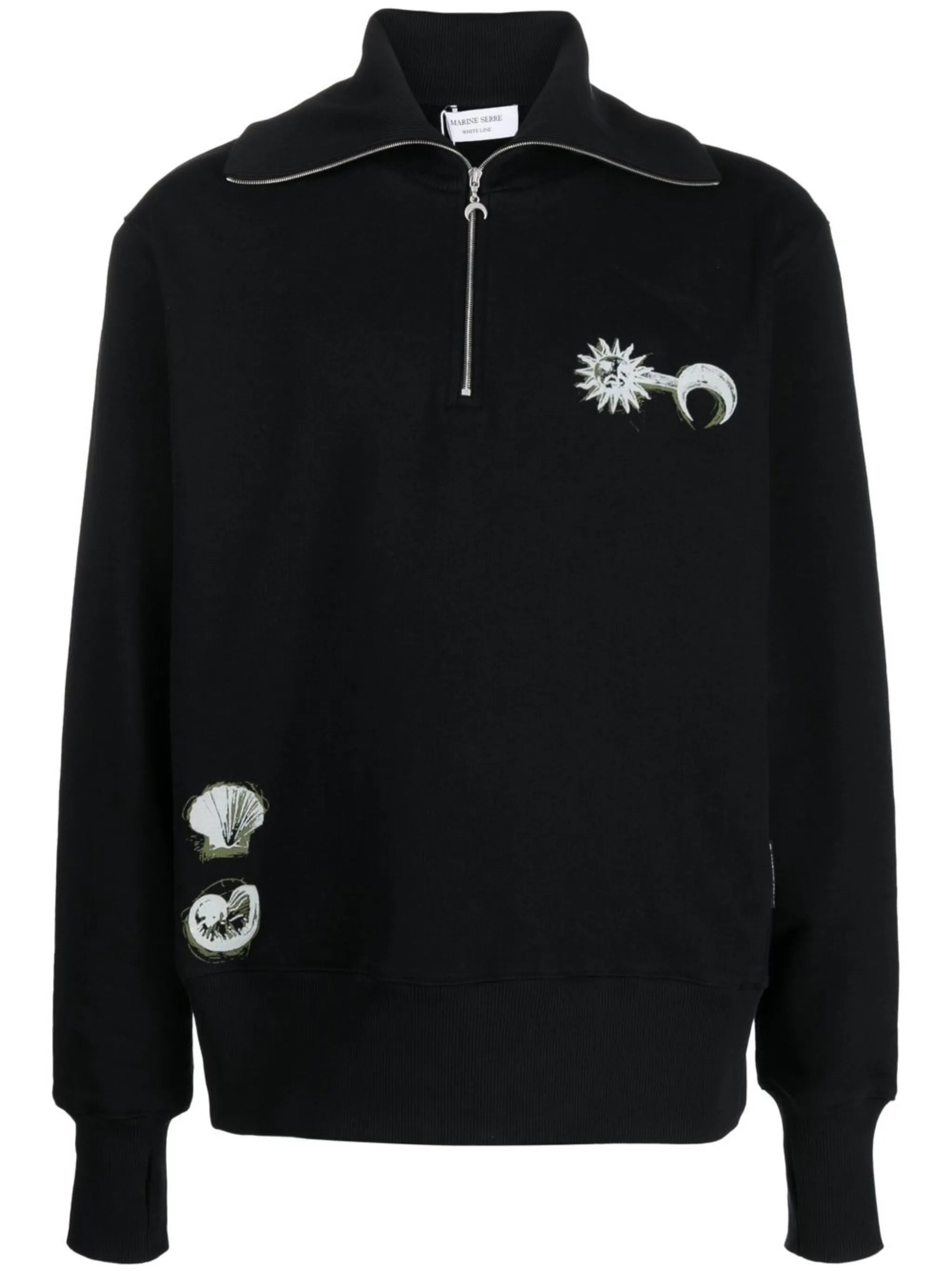 Ouroboros-print Half-zip sweater