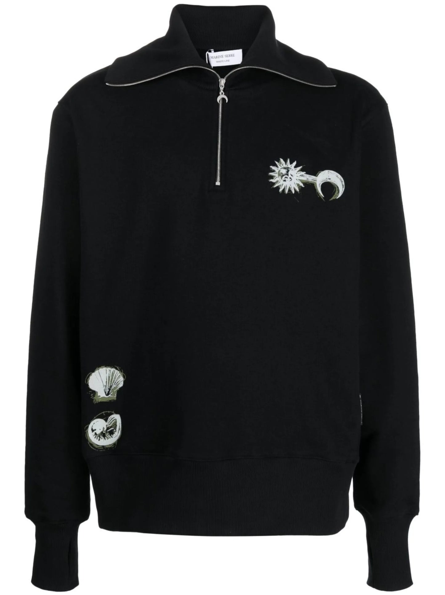 Ouroboros-print Half-zip sweater