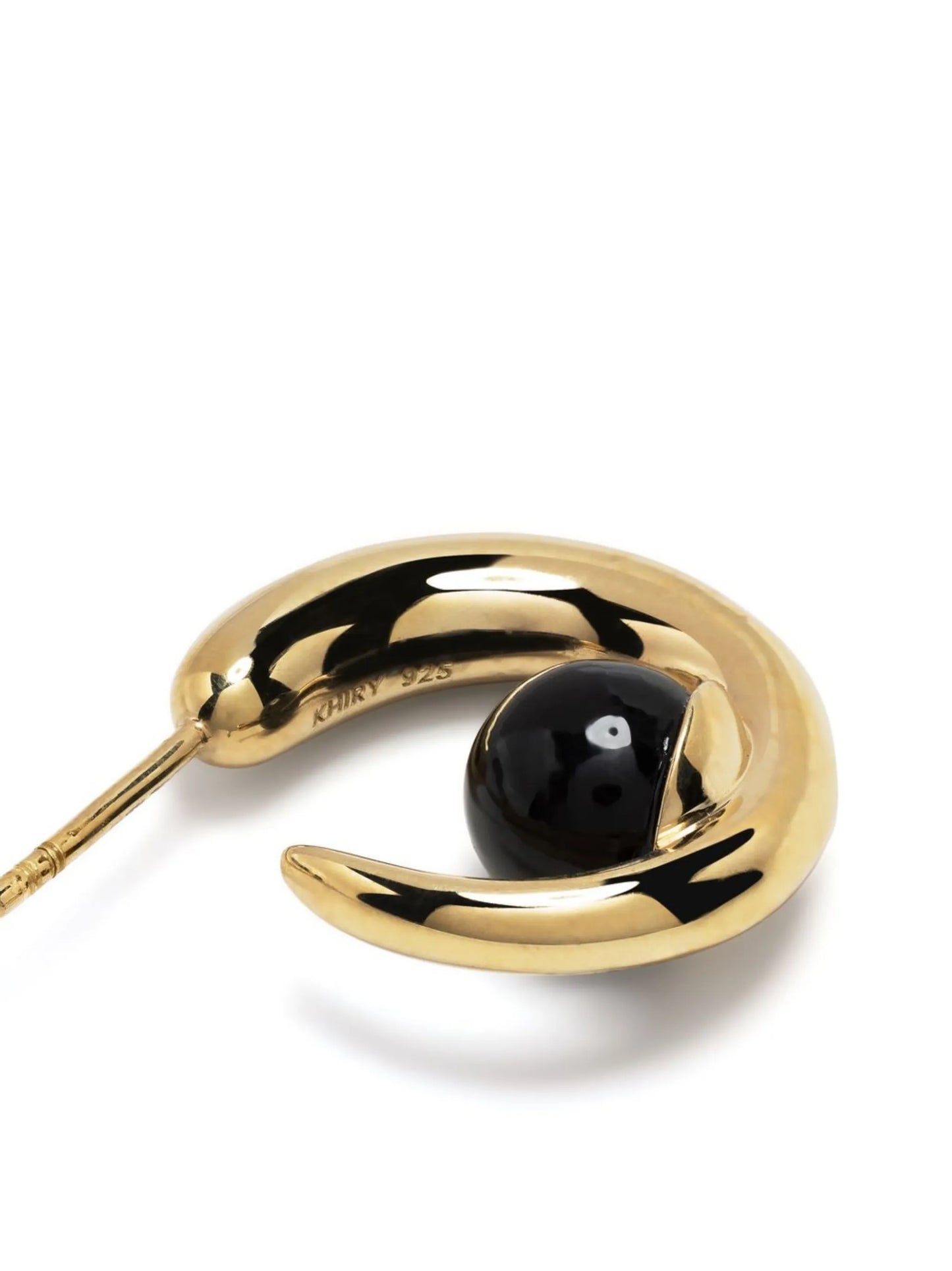 Tiny Isha Gold Vermeil Onyx Hoops
