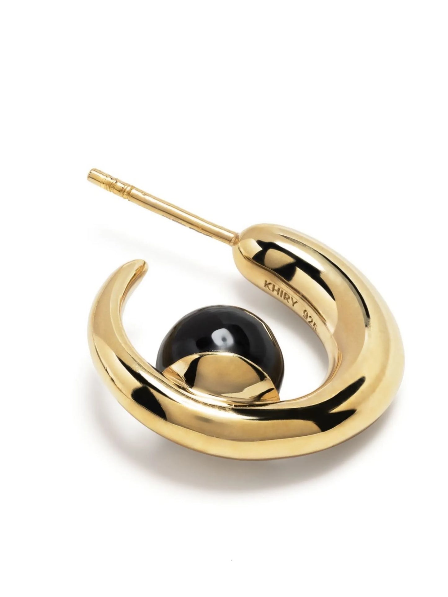 Tiny Isha Gold Vermeil Onyx Hoops