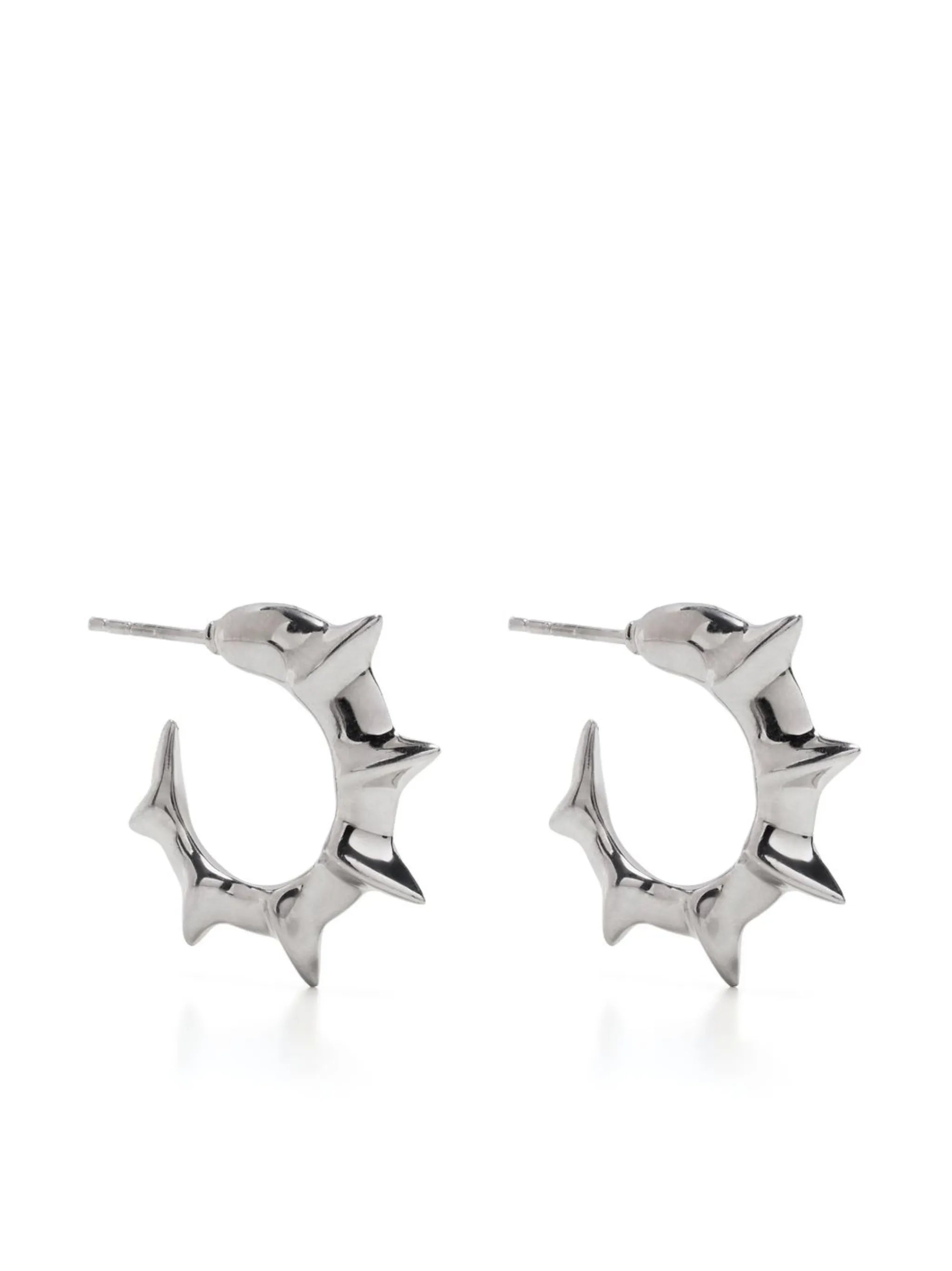 Silver Bamboo Hoop Earrings
