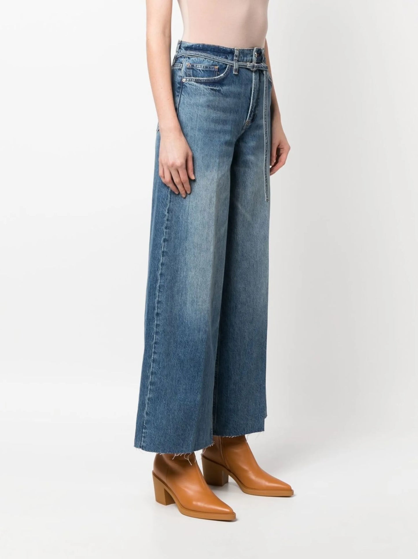 faded-effect boyfriend-cut jeans