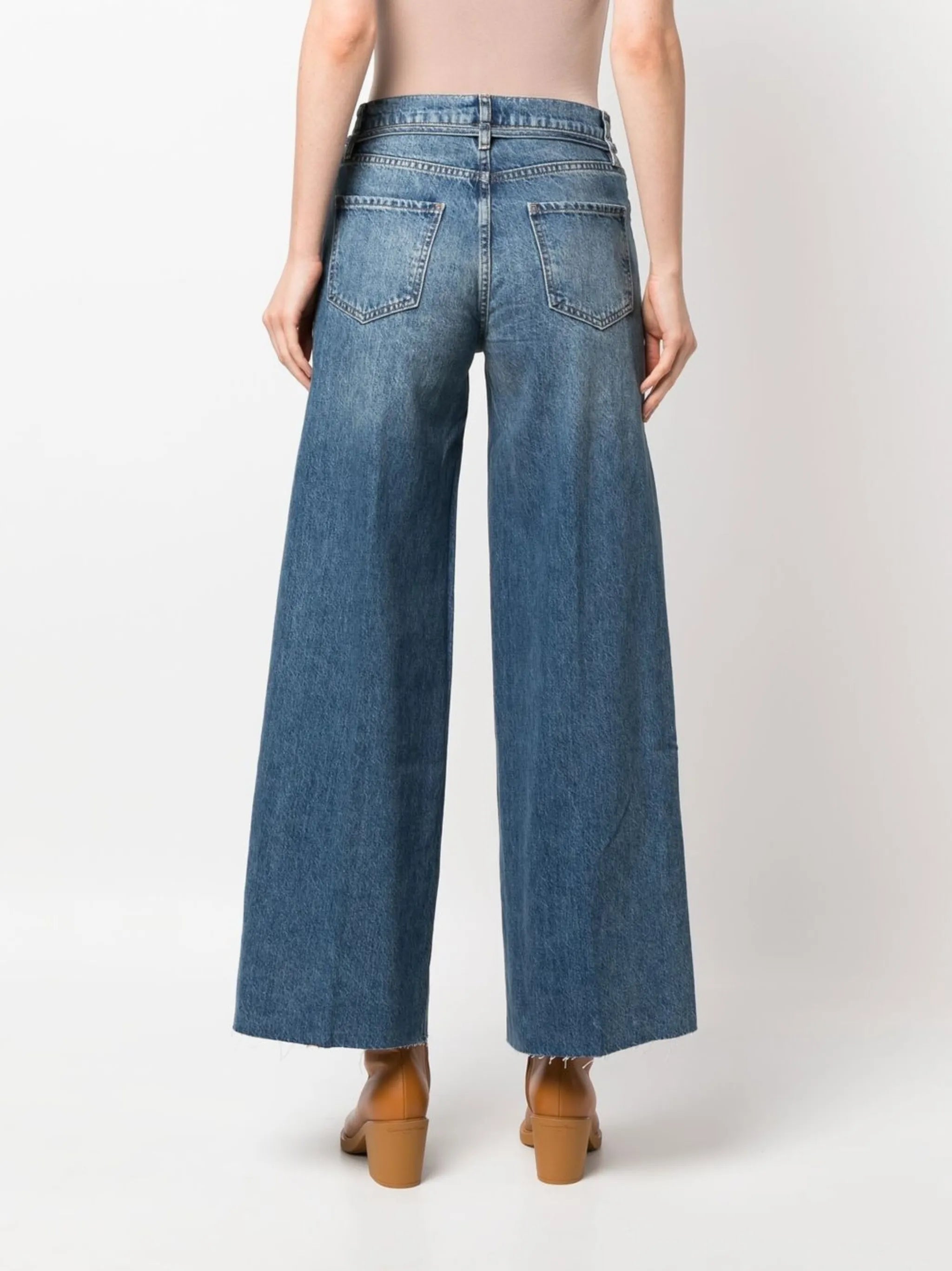 faded-effect boyfriend-cut jeans