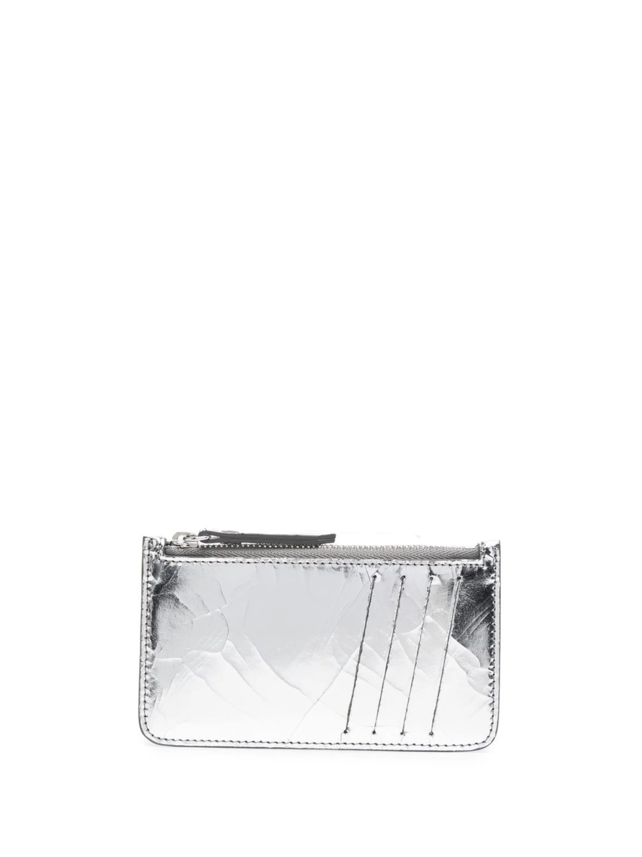 mirror-effect zipped card holder