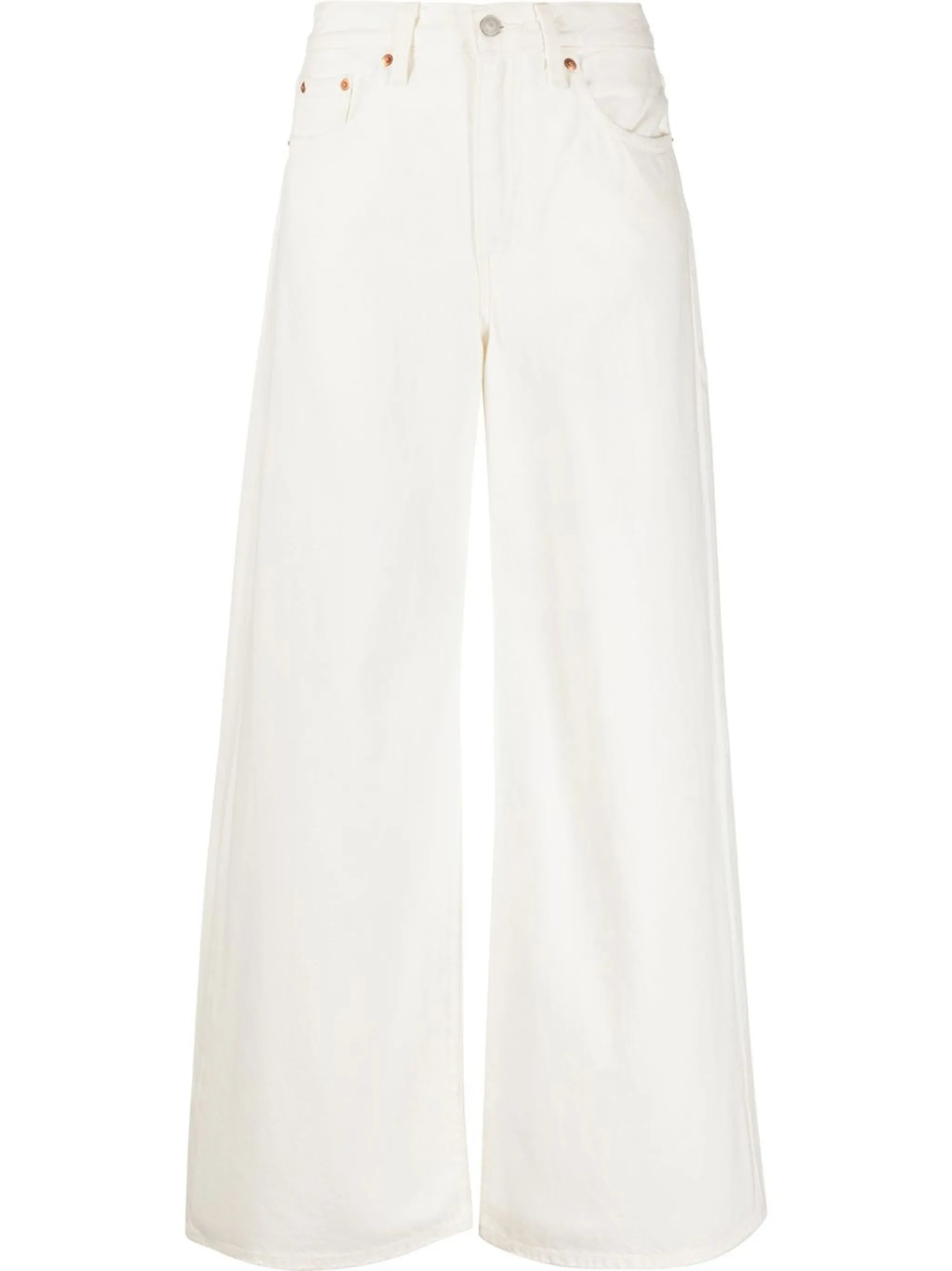 wide-leg denim jeans