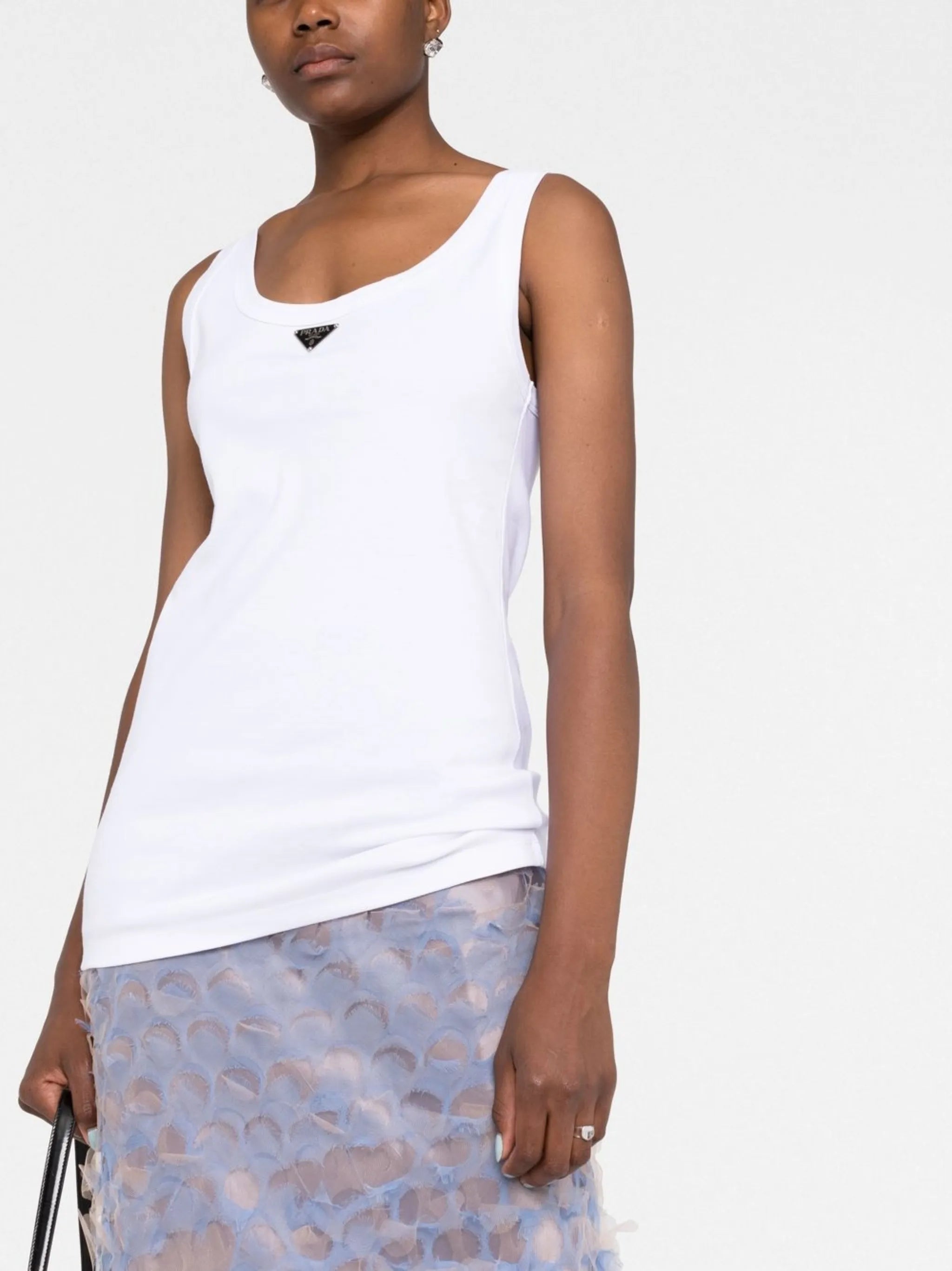 ribbed-knit tank top