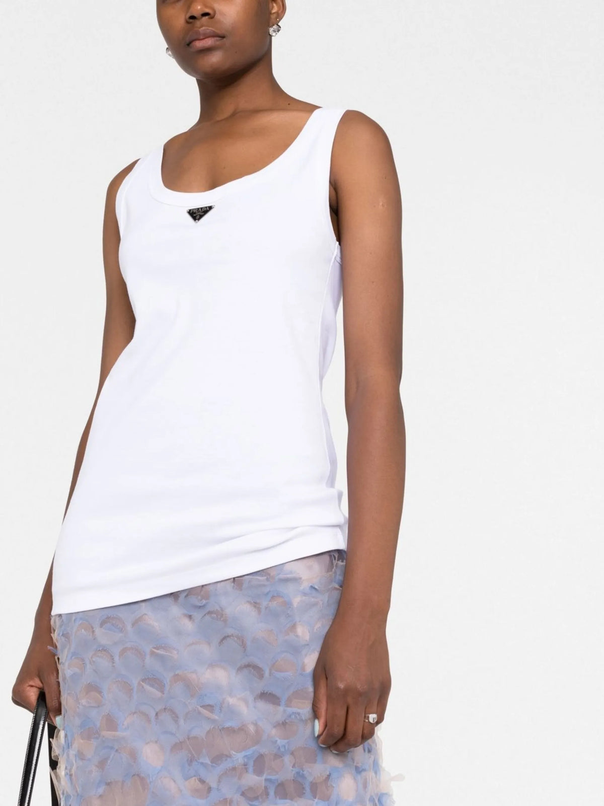 ribbed knit jersey tank top