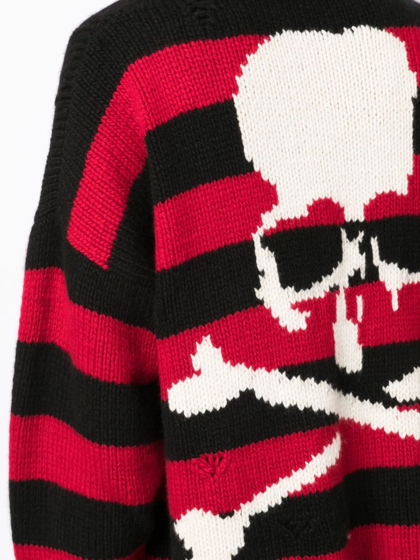 rear skull-print cardigan