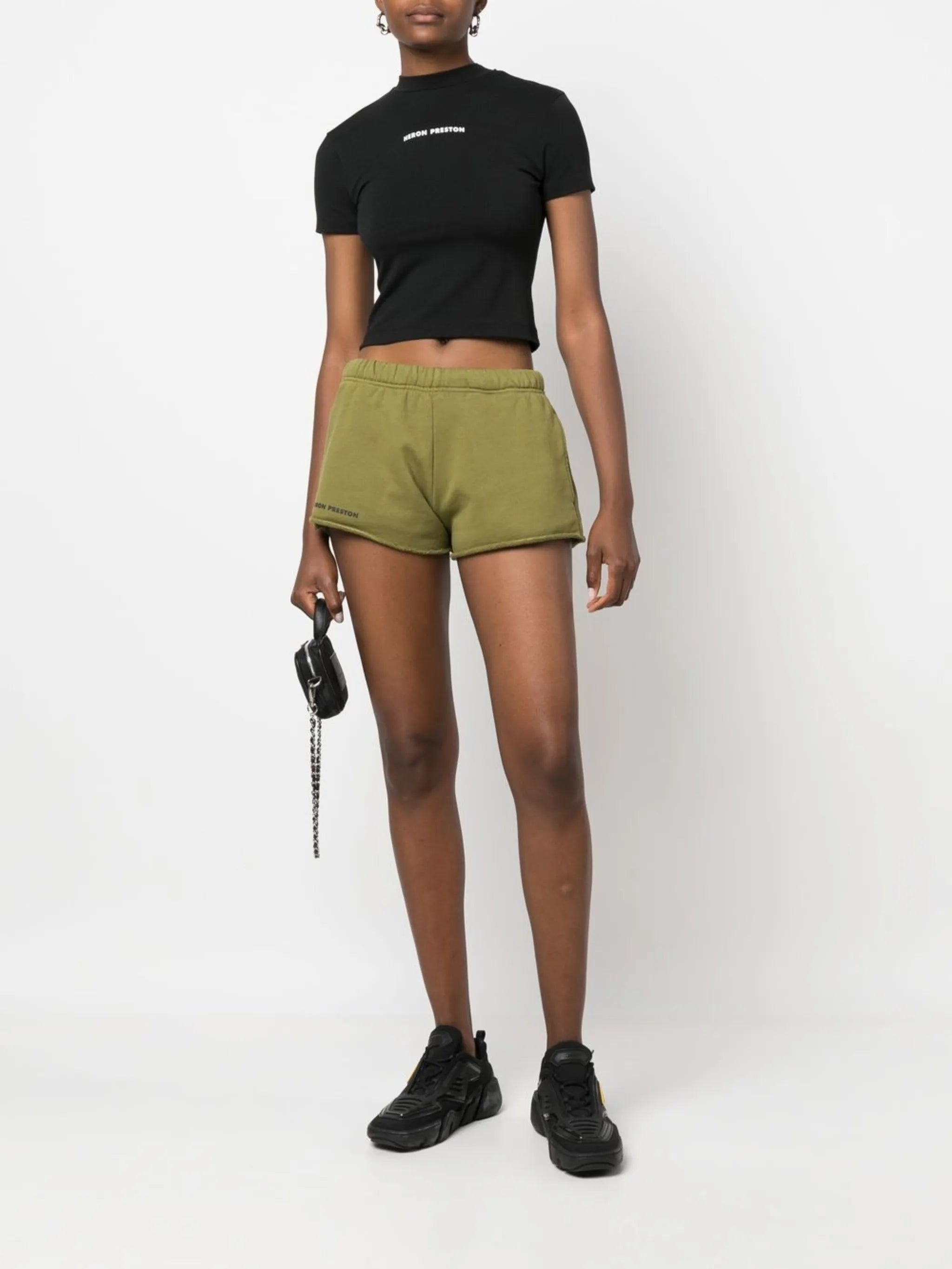 logo-print cropped T-shirt
