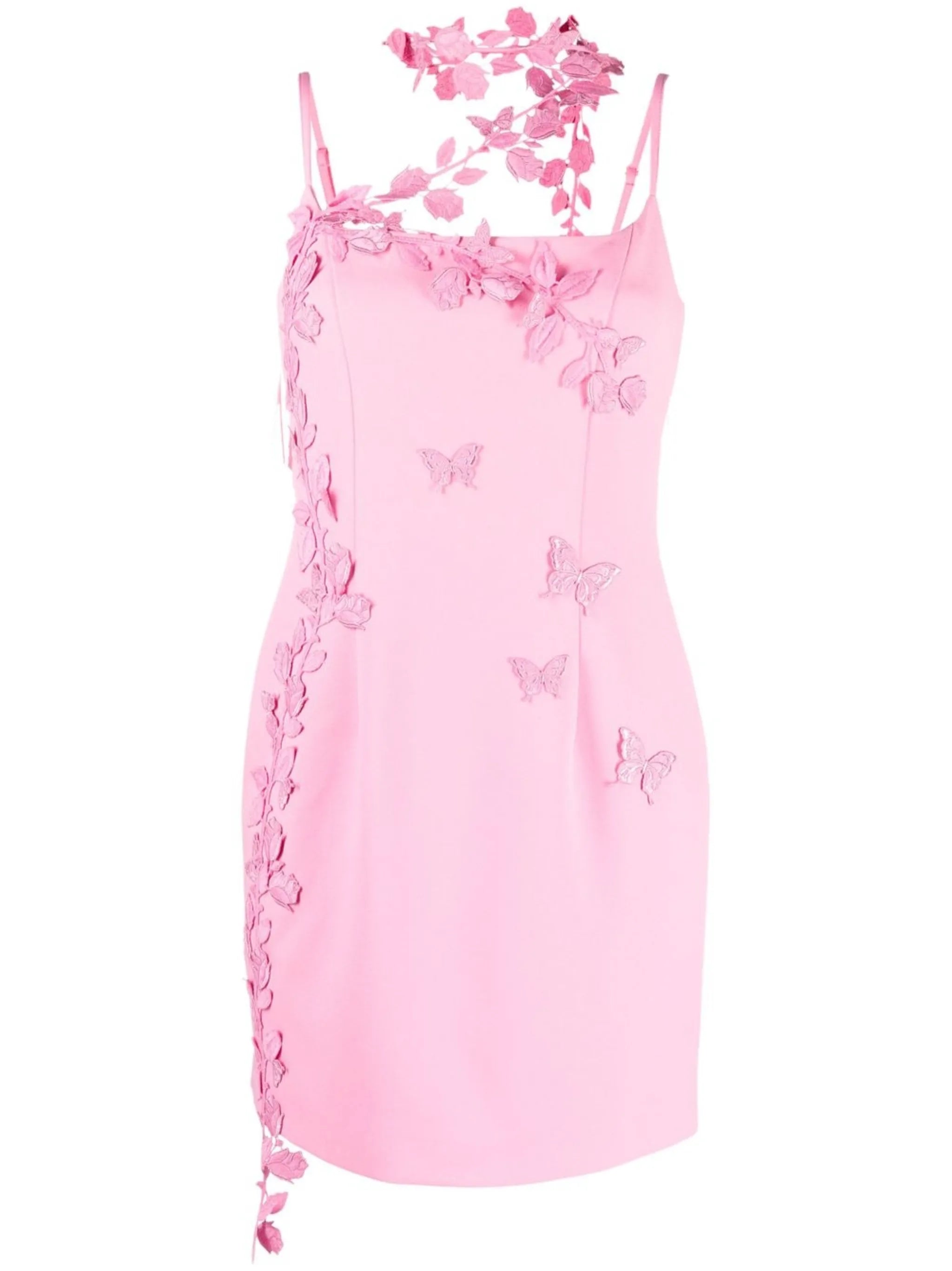 floral appliqué-detail minidress