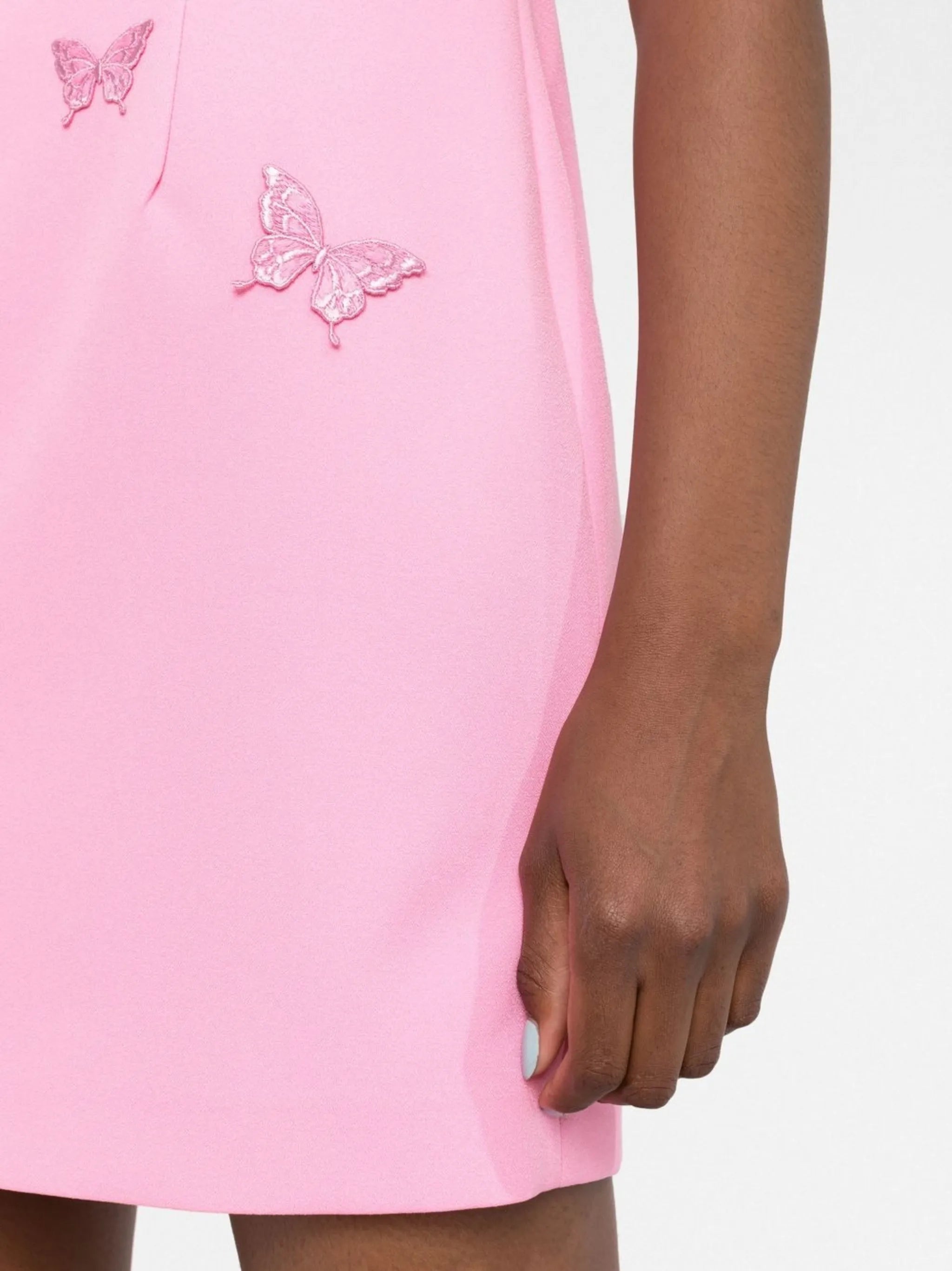 floral appliqué-detail minidress