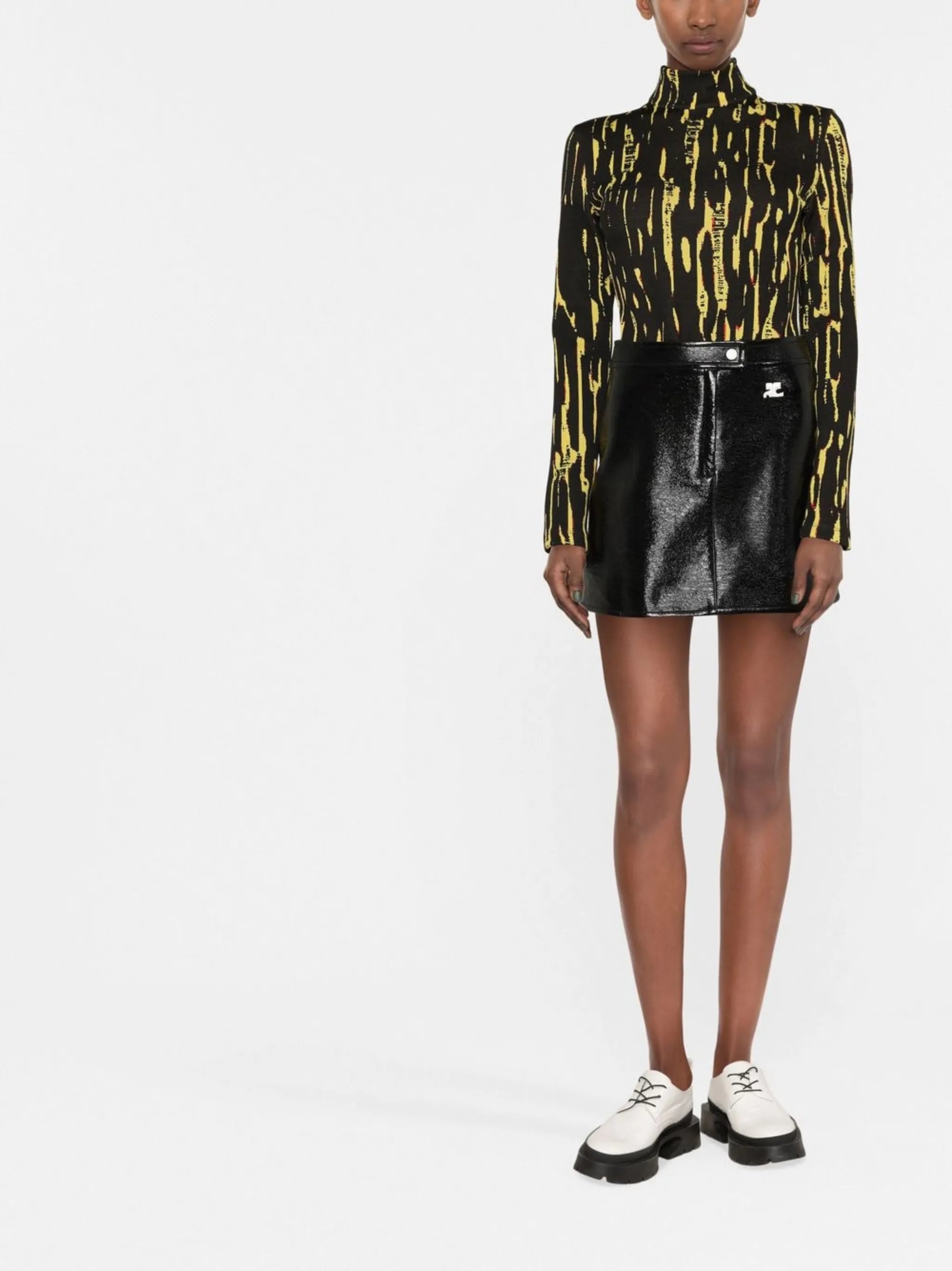 Reedition vinyl mini skirt