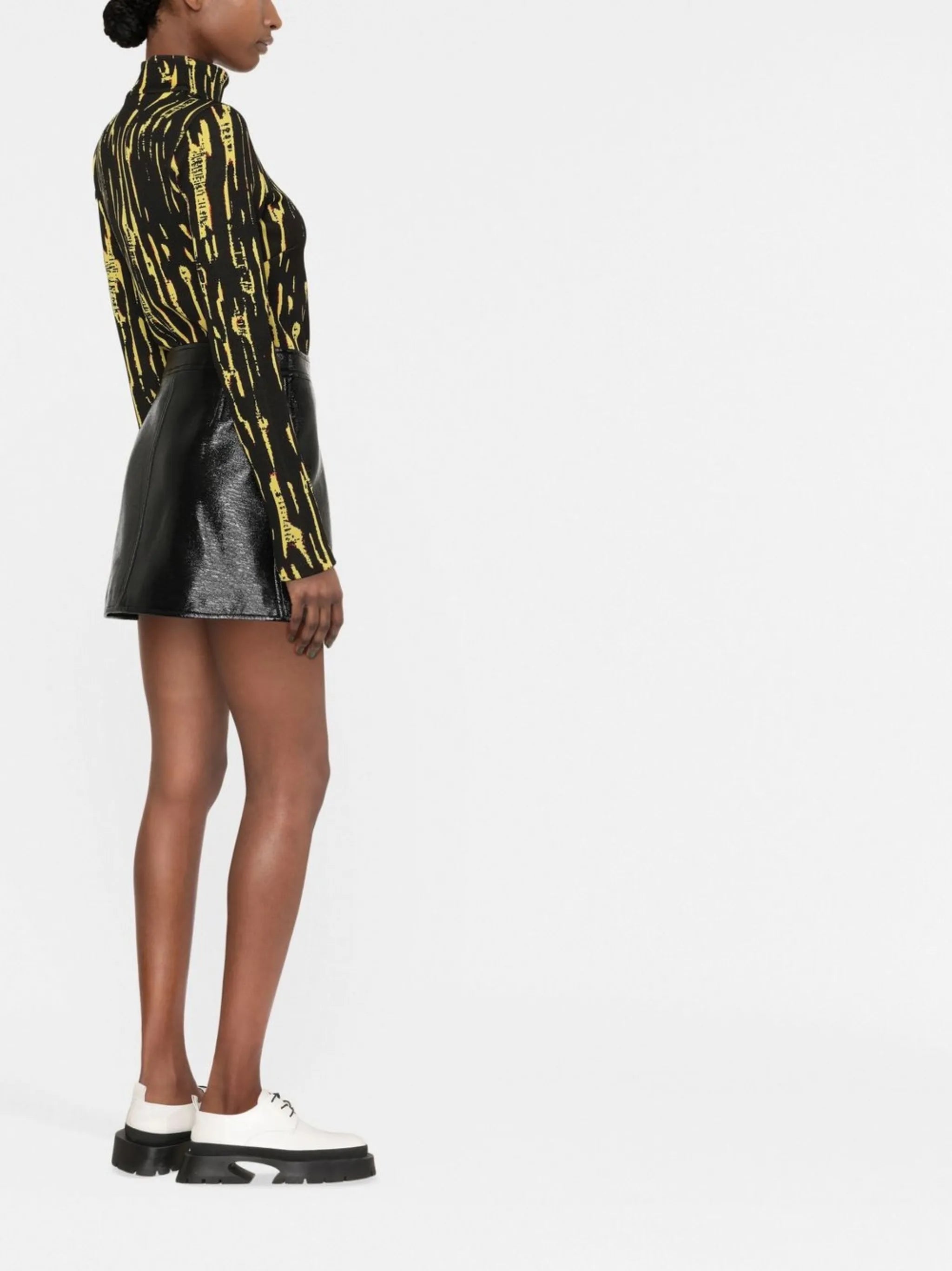 Reedition vinyl mini skirt