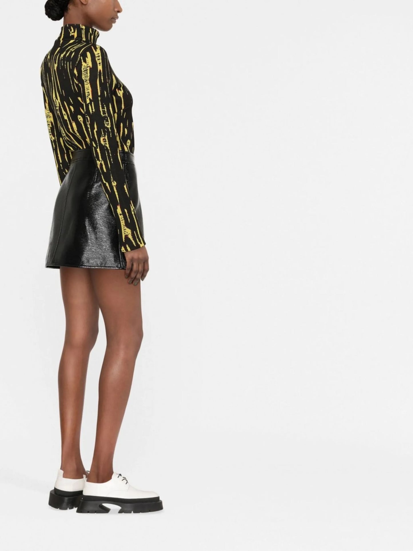 Reedition vinyl mini skirt