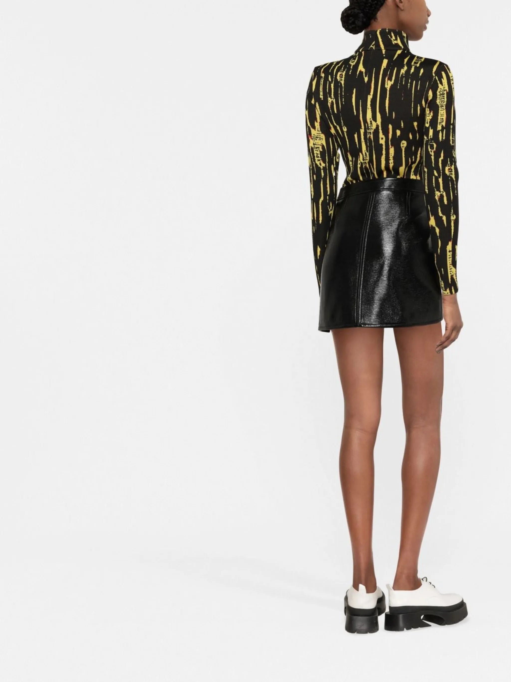 Reedition vinyl mini skirt